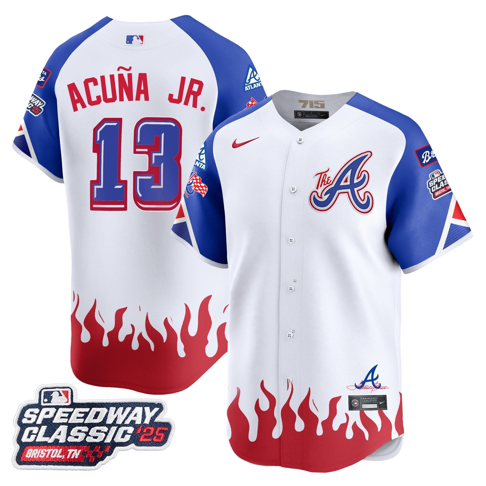 Men's Atlanta Braves 2025 Speedway Classic Limited Jersey V2 - All Stitched