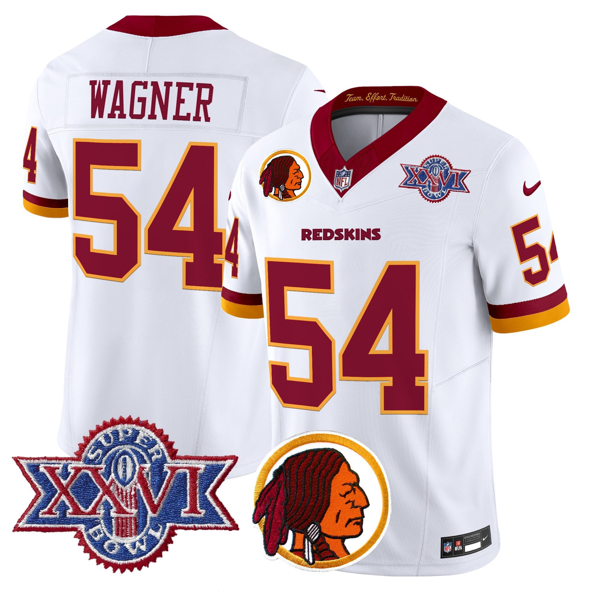 Men's Washington Redskins Throwback 1992 Super Bowl XXVI Patch Vapor Limited Jersey V2 - All Stitched