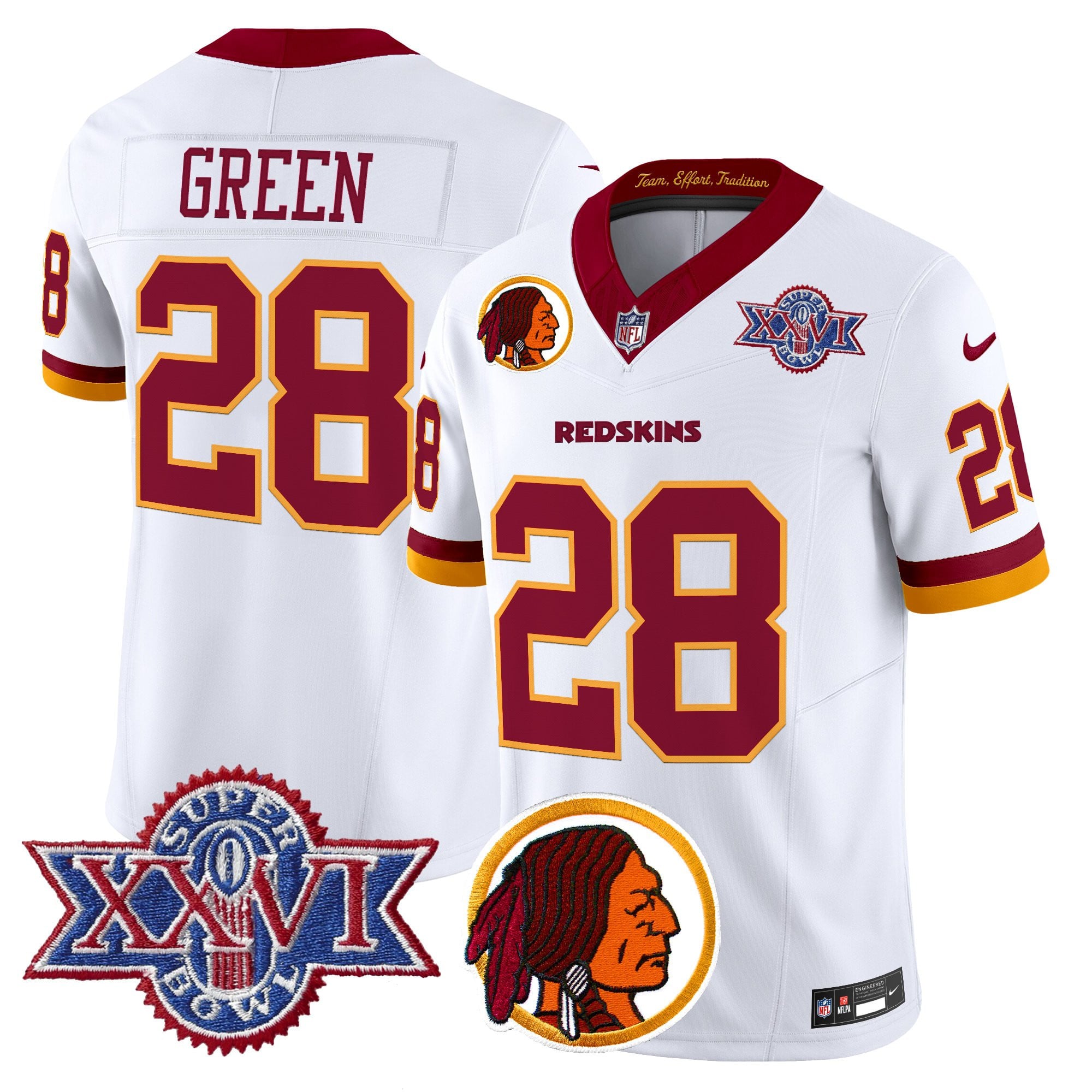 Men's Washington Redskins Throwback 1992 Super Bowl XXVI Patch Vapor Limited Jersey V2 - All Stitched