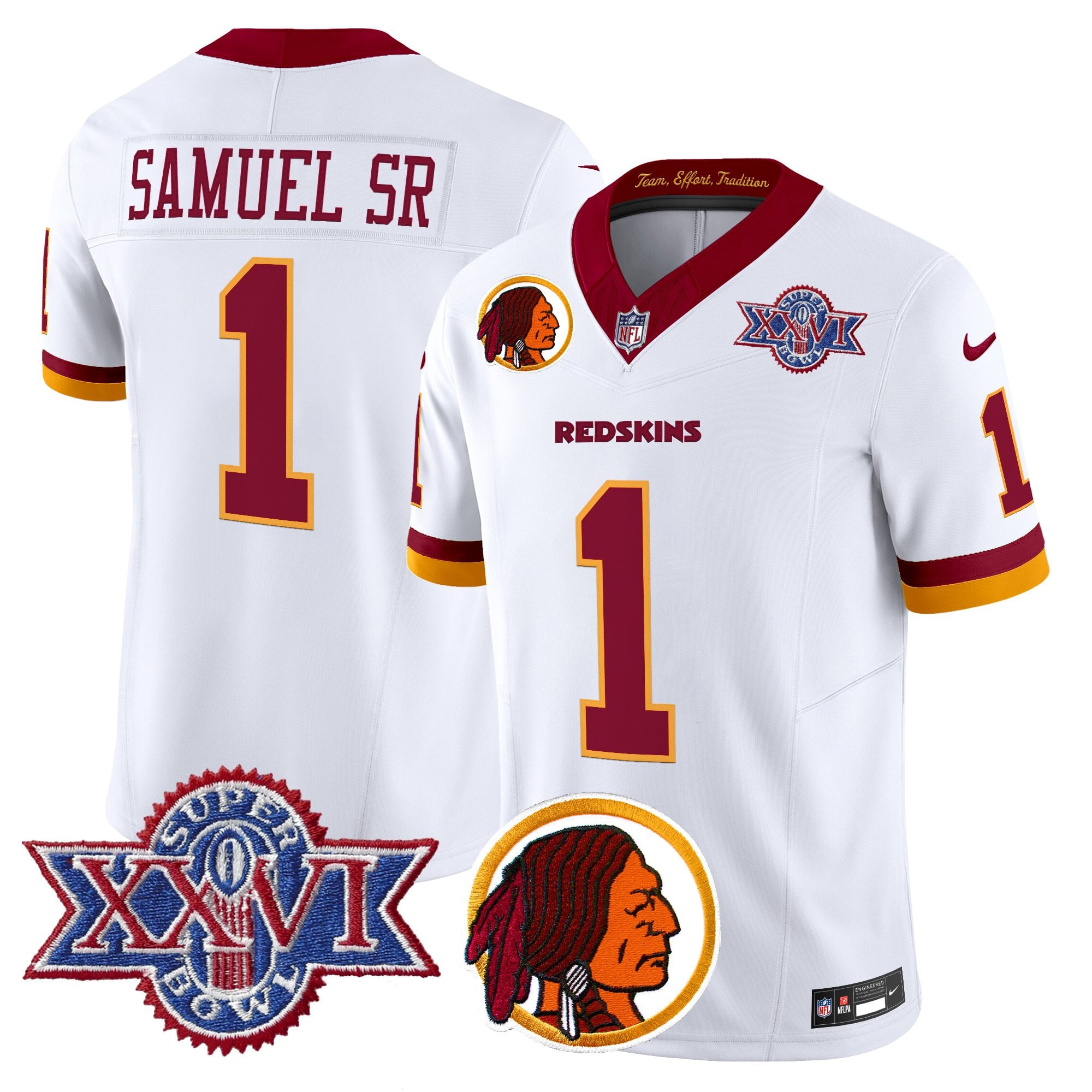Men's Washington Redskins Throwback 1992 Super Bowl XXVI Patch Vapor Limited Jersey V2 - All Stitched