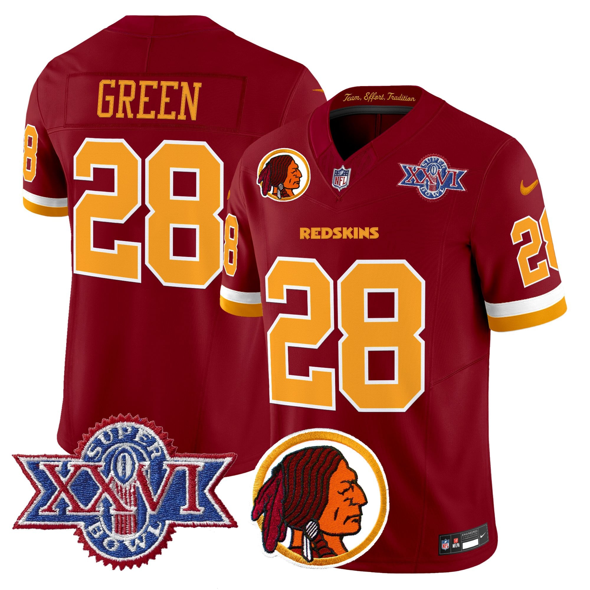 Men's Washington Redskins Throwback 1992 Super Bowl XXVI Patch Vapor Limited Jersey V2 - All Stitched
