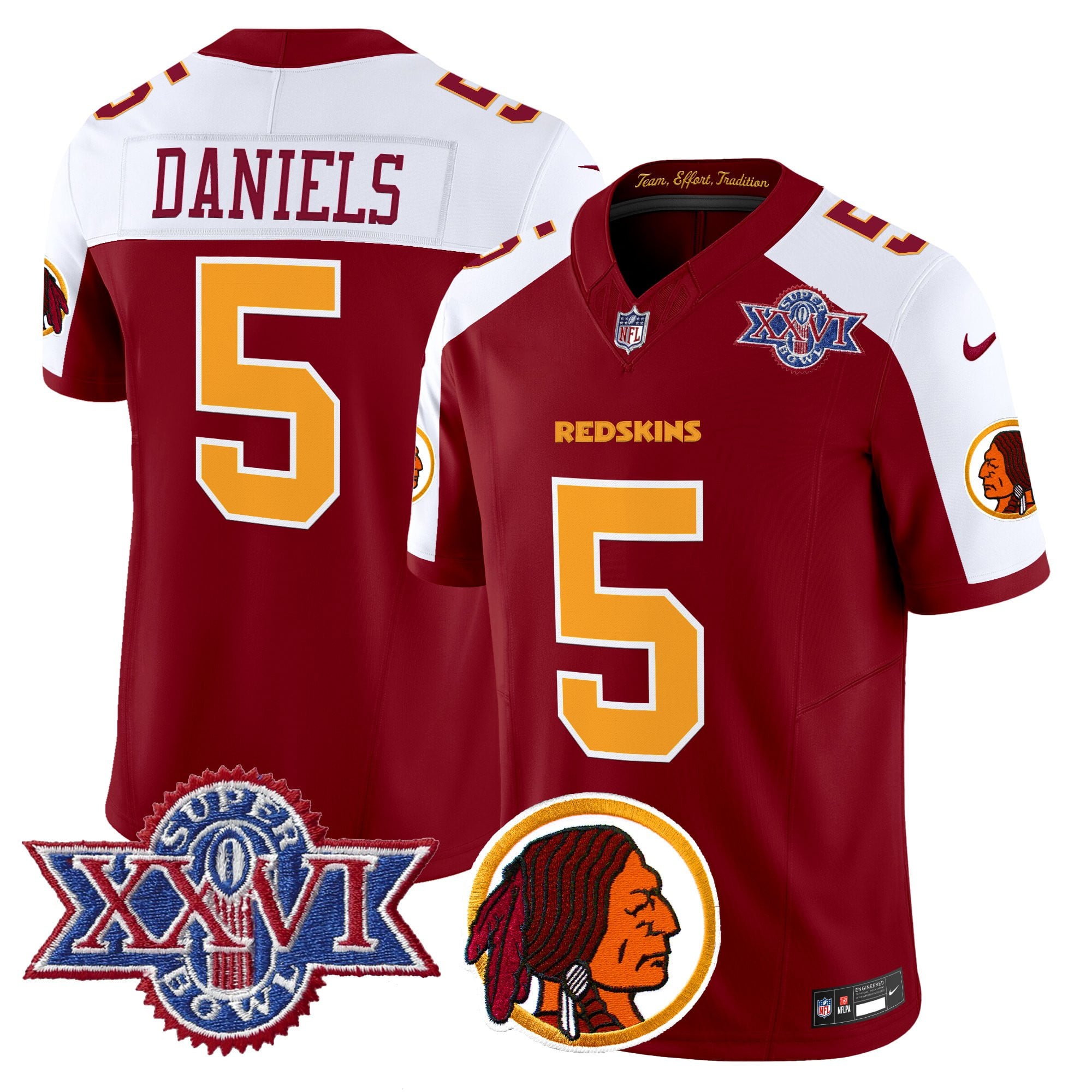Men's Washington Redskins Throwback 1992 Super Bowl XXVI Patch Vapor Limited Jersey V2 - All Stitched