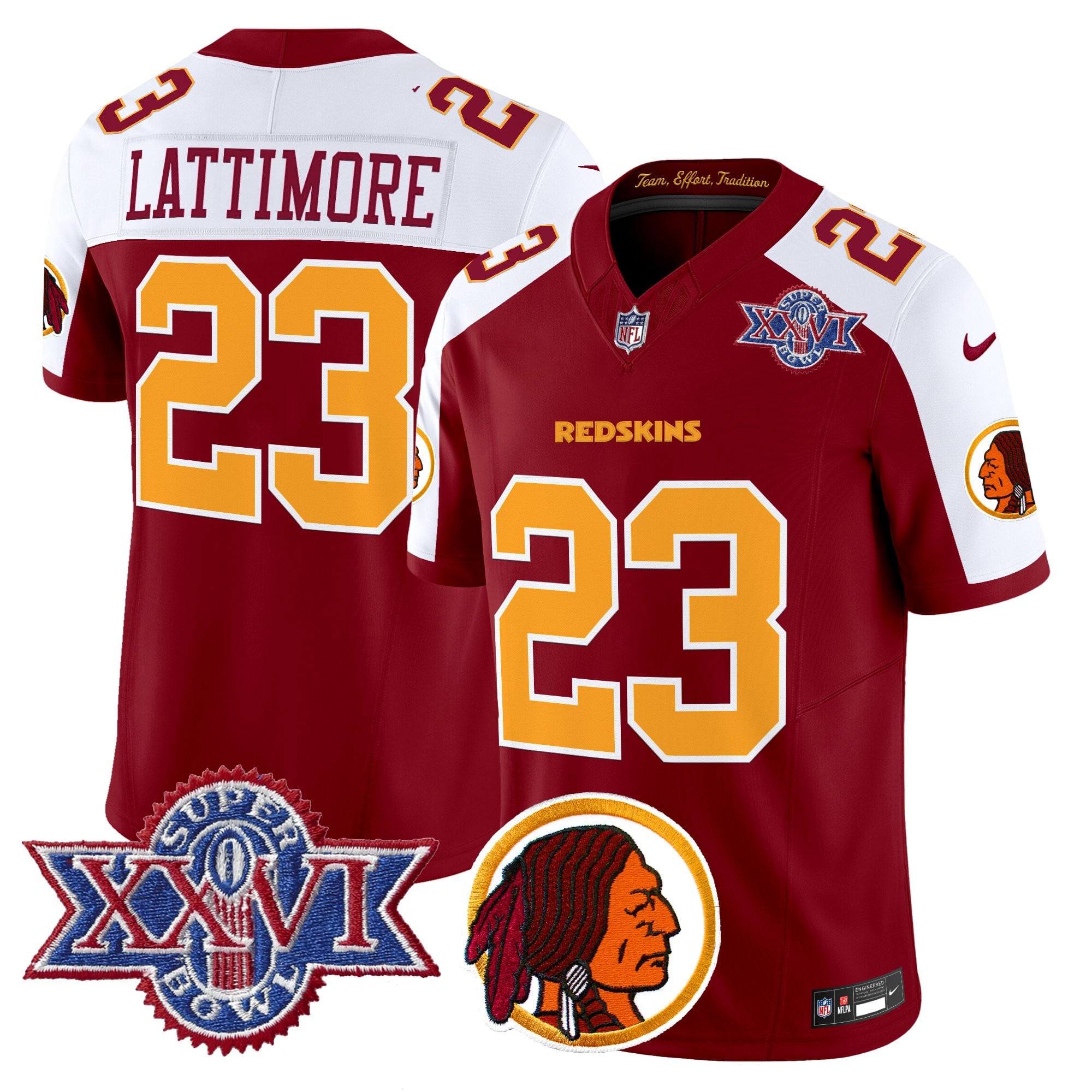 Men's Washington Redskins Throwback 1992 Super Bowl XXVI Patch Vapor Limited Jersey V2 - All Stitched