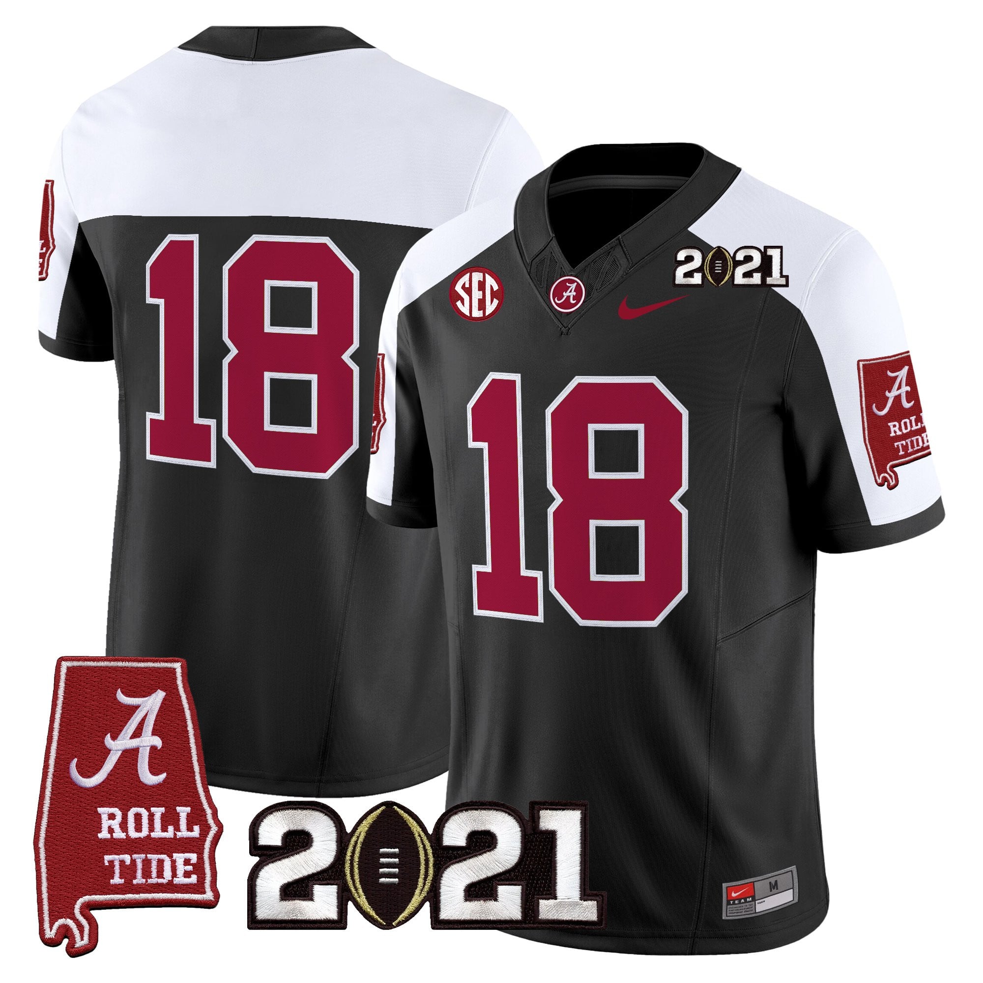 Men's Alabama Crimson Tide '2021 CFP National Championship' Vapor Limited Jersey - Alabama Map - All Stitched