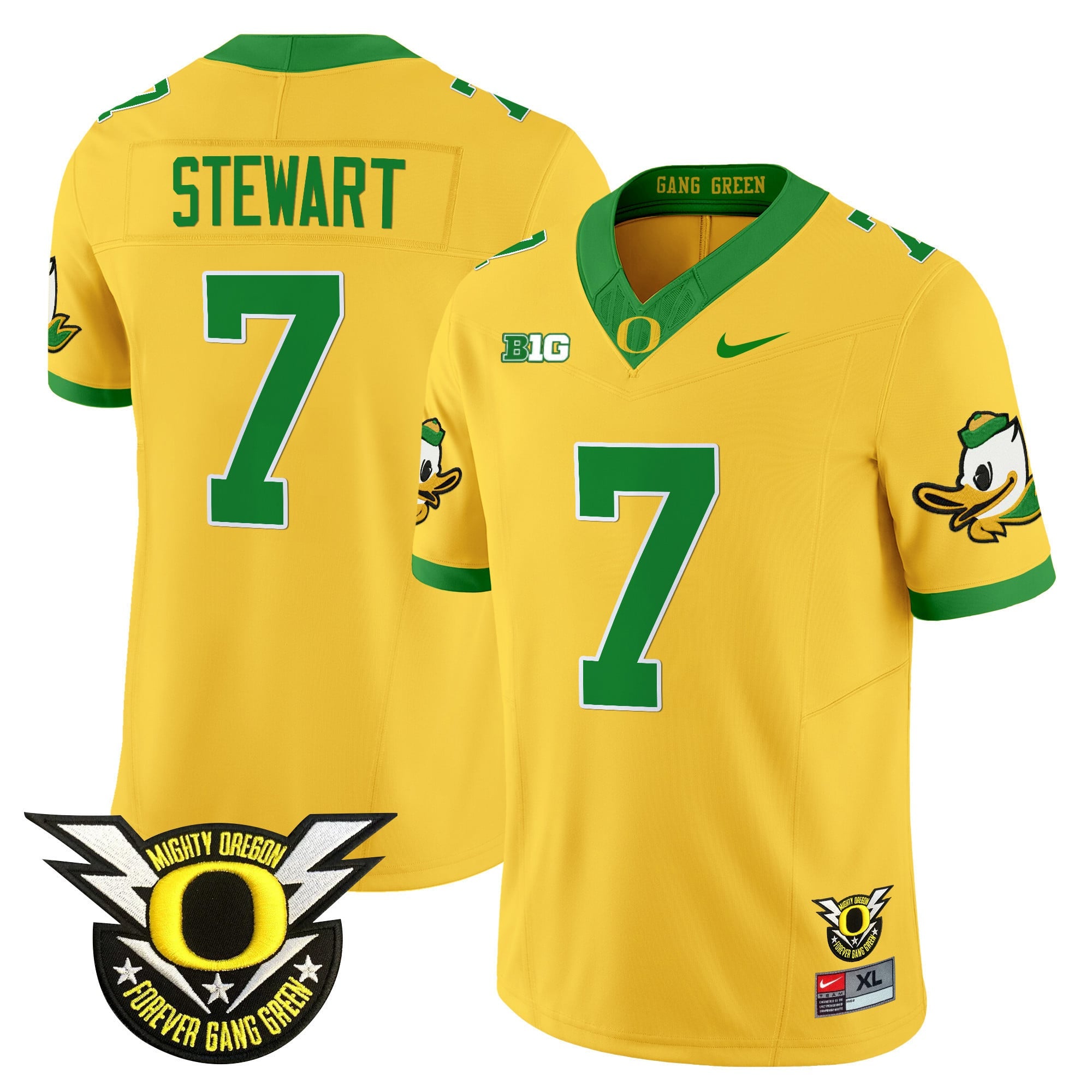 Men's Oregon Ducks 2024 Forever Gang Green & BIG Patch Vapor Limited Jersey - All Stitched