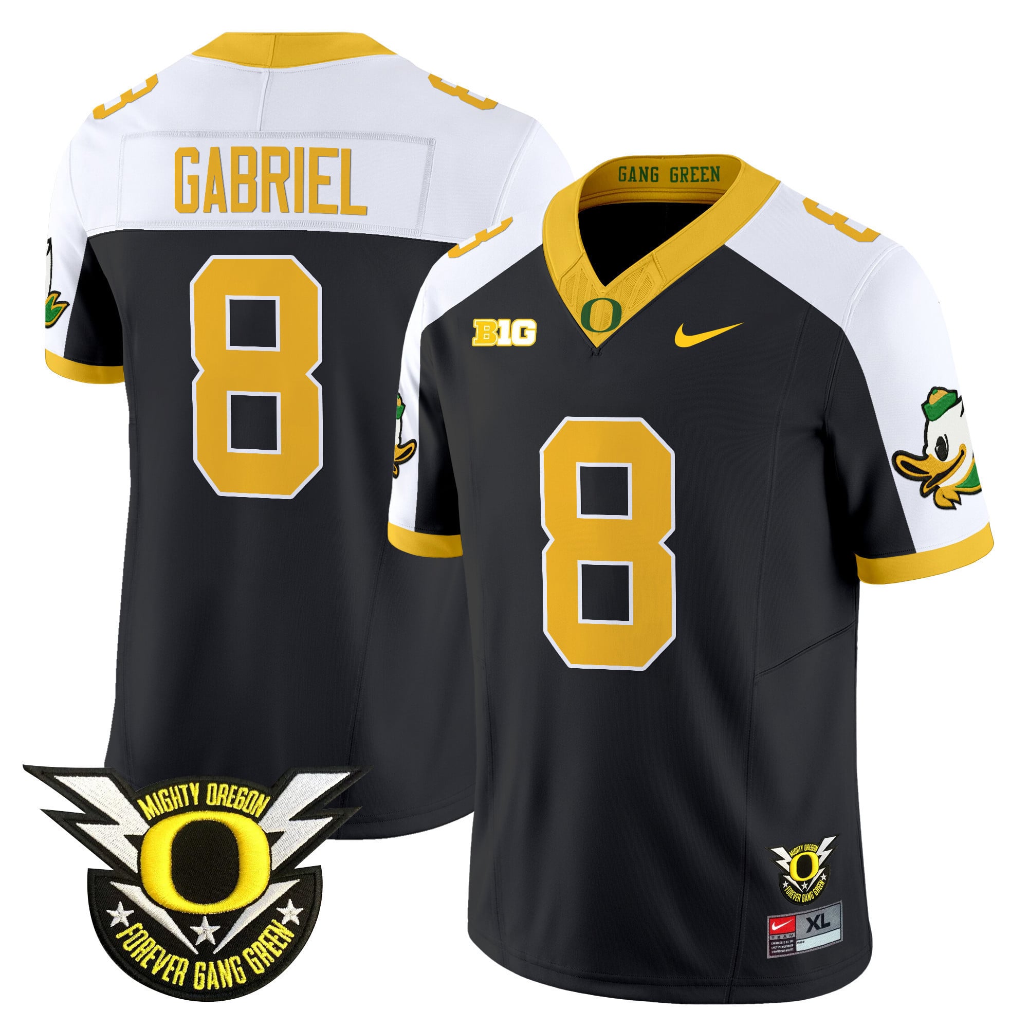 Men's Oregon Ducks 2024 Forever Gang Green & BIG Patch Vapor Limited Jersey - All Stitched
