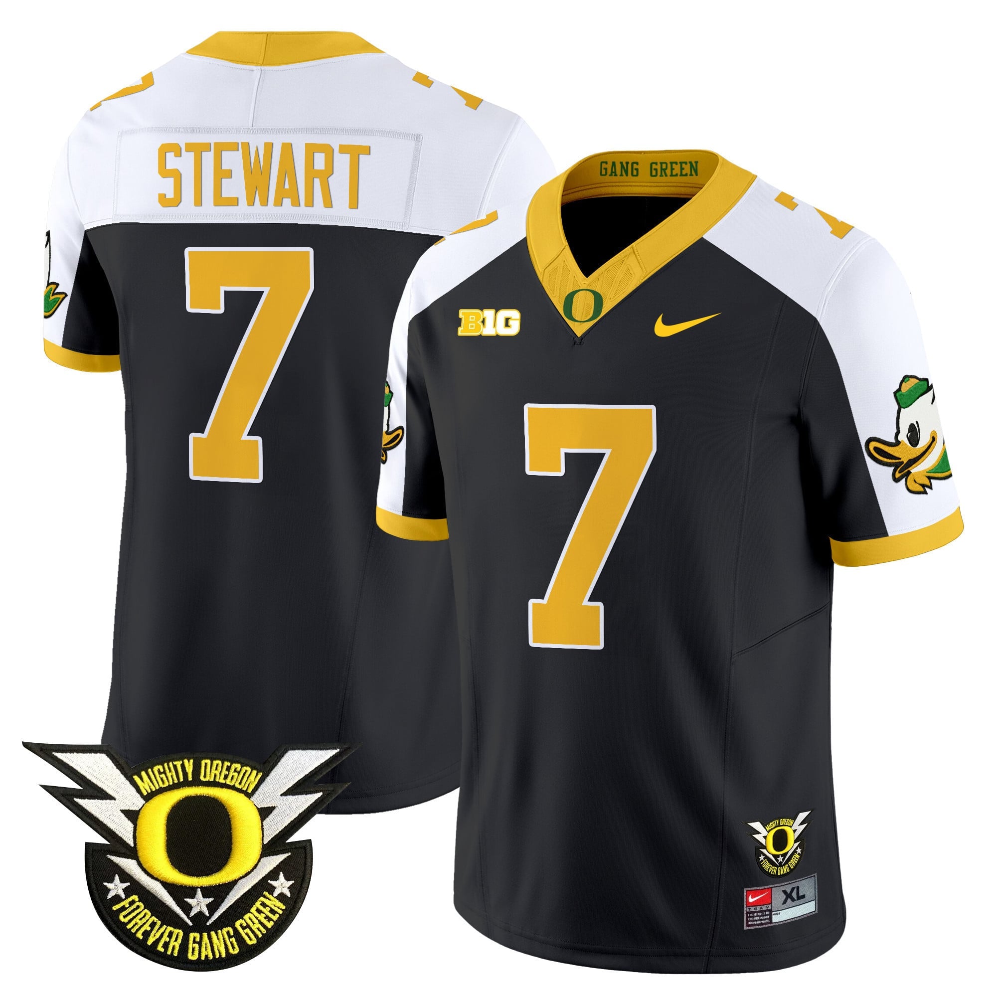 Men's Oregon Ducks 2024 Forever Gang Green & BIG Patch Vapor Limited Jersey - All Stitched