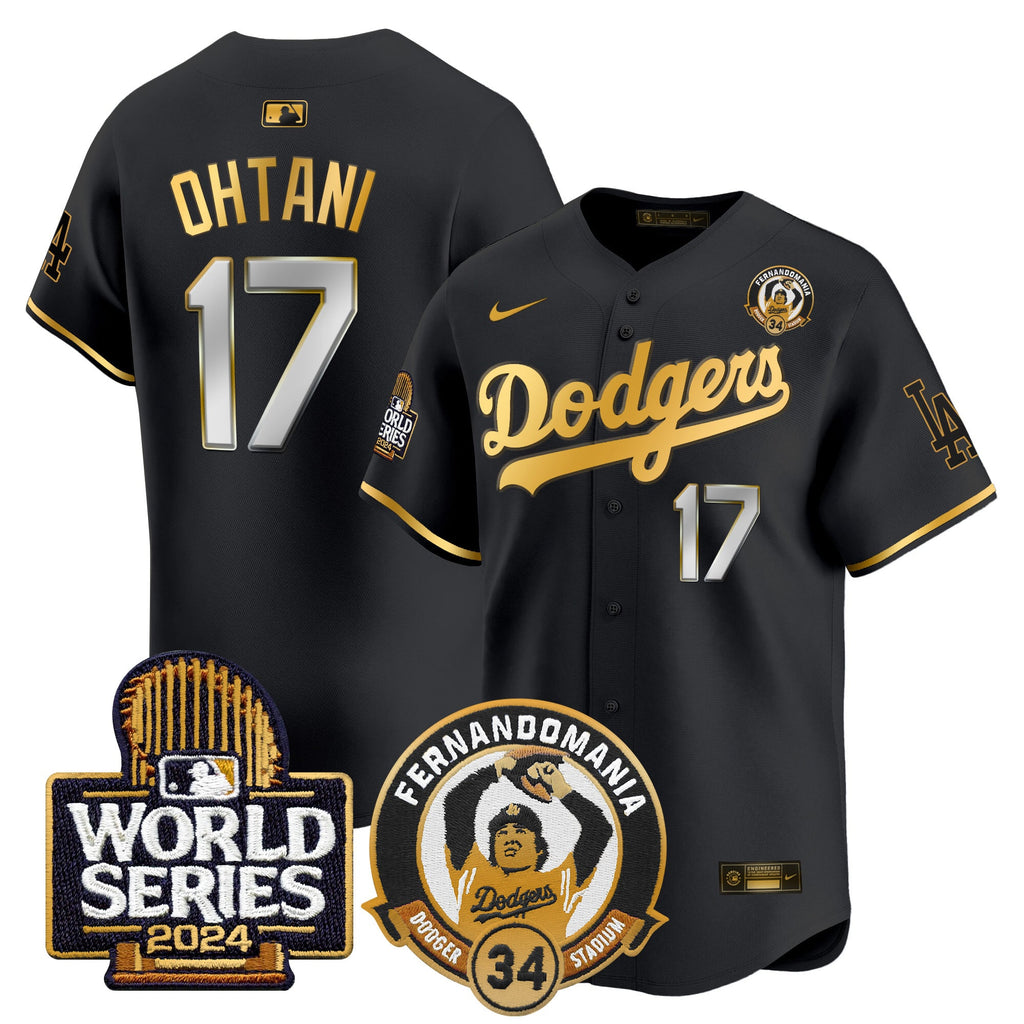 Men's Dodgers Fernando Valenzuela & 2024 World Series Patch Vapor Premier Limited Jersey V3 - All Stitched