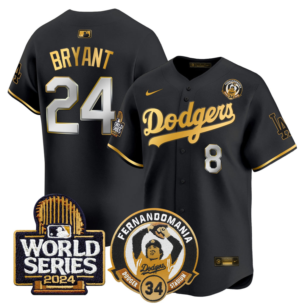 Men's Dodgers Fernando Valenzuela & 2024 World Series Patch Vapor Premier Limited Jersey V3 - All Stitched