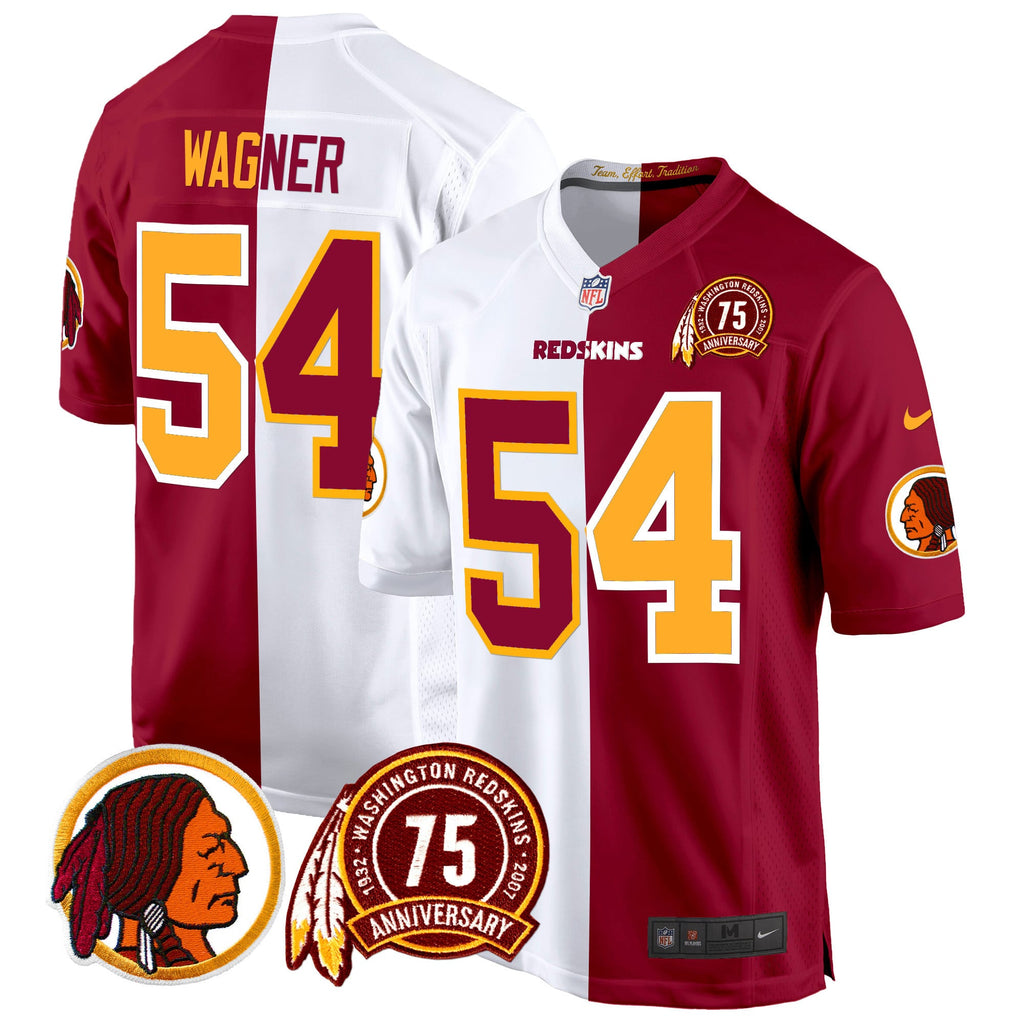 Men's Washington Redskins 75th Patch Throwback Game Jersey - All Stitched
