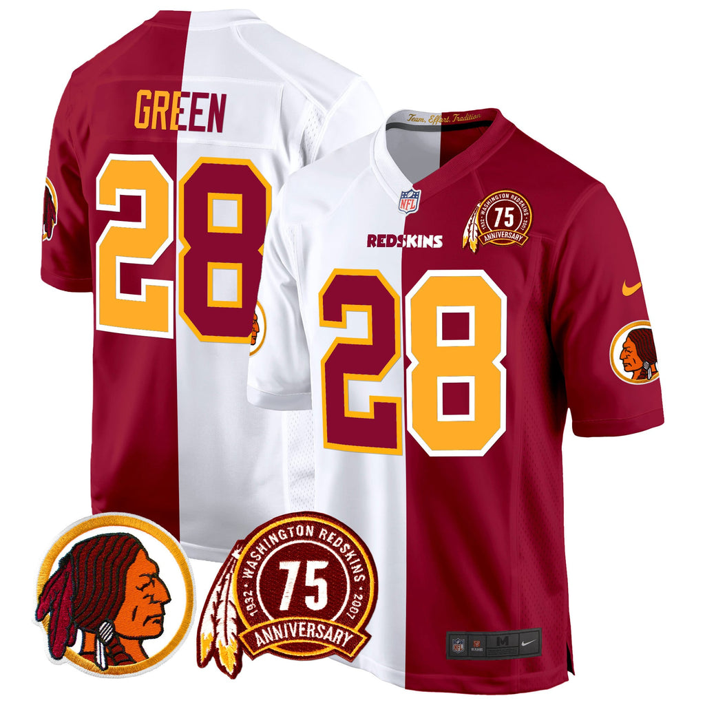 Men's Washington Redskins 75th Patch Throwback Game Jersey - All Stitched
