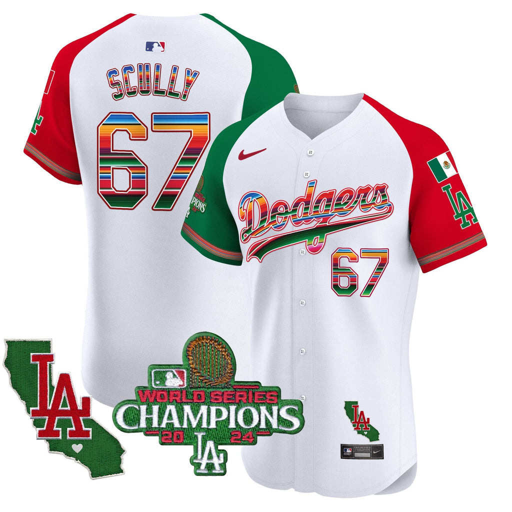 Men's Dodgers Mexico 2024 World Series Champions Vapor Premier Elite Jersey - All Stitched