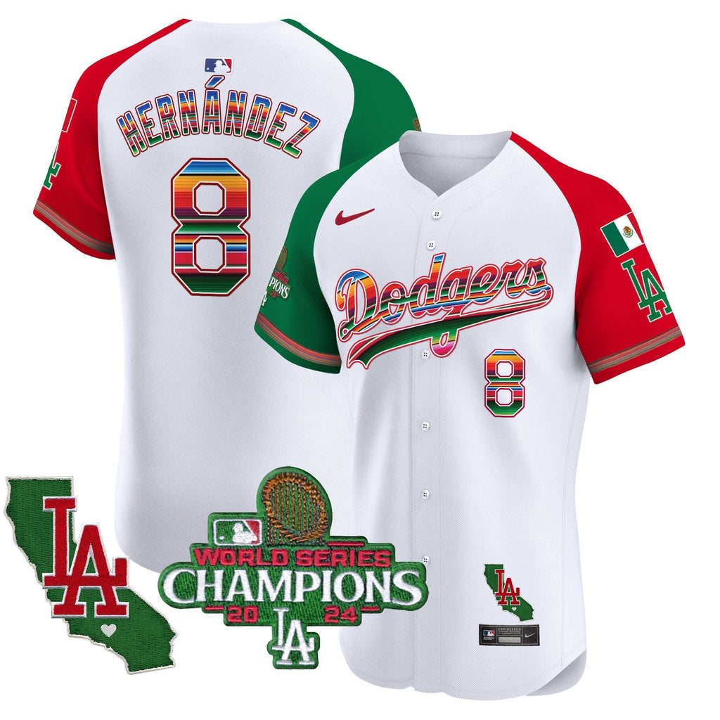 Men's Dodgers Mexico 2024 World Series Champions Vapor Premier Elite Jersey - All Stitched