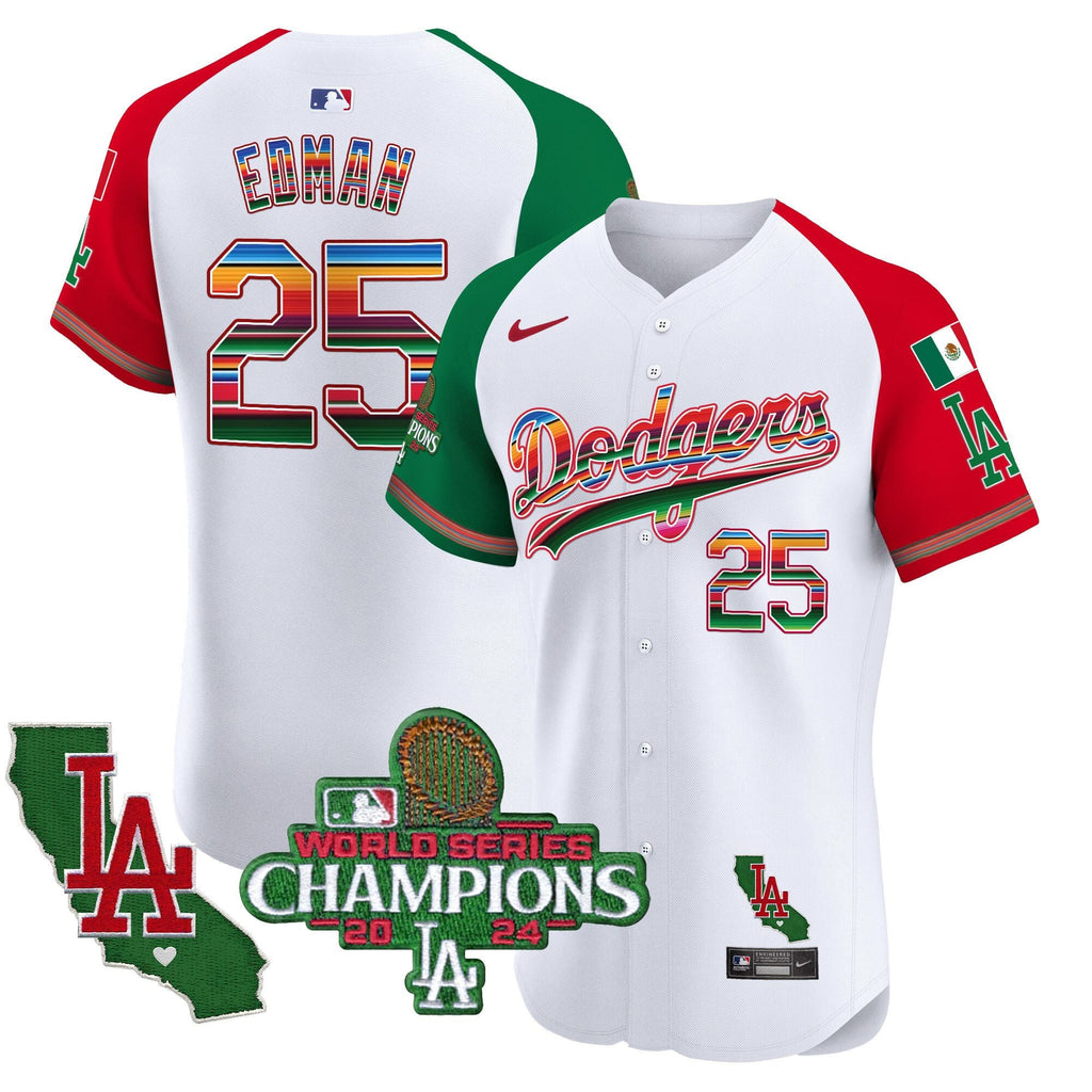 Men's Dodgers Mexico 2024 World Series Champions Vapor Premier Elite Jersey - All Stitched