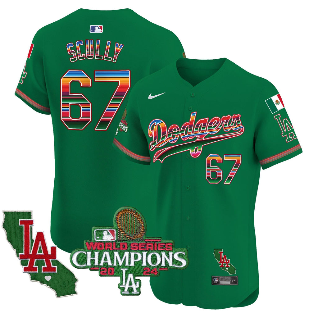 Men's Dodgers Mexico 2024 World Series Champions Vapor Premier Elite Jersey - All Stitched
