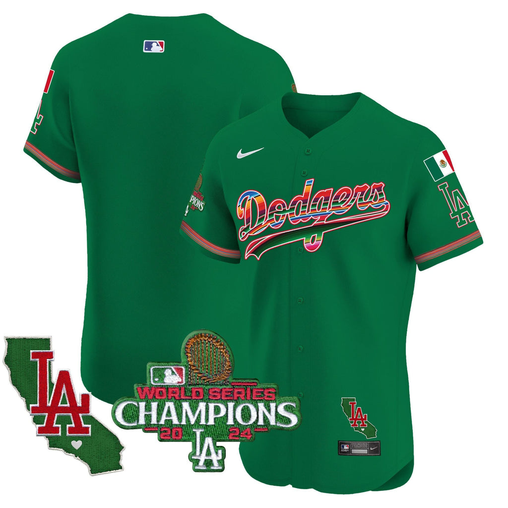 Men's Dodgers Mexico 2024 World Series Champions Vapor Premier Elite Jersey - All Stitched