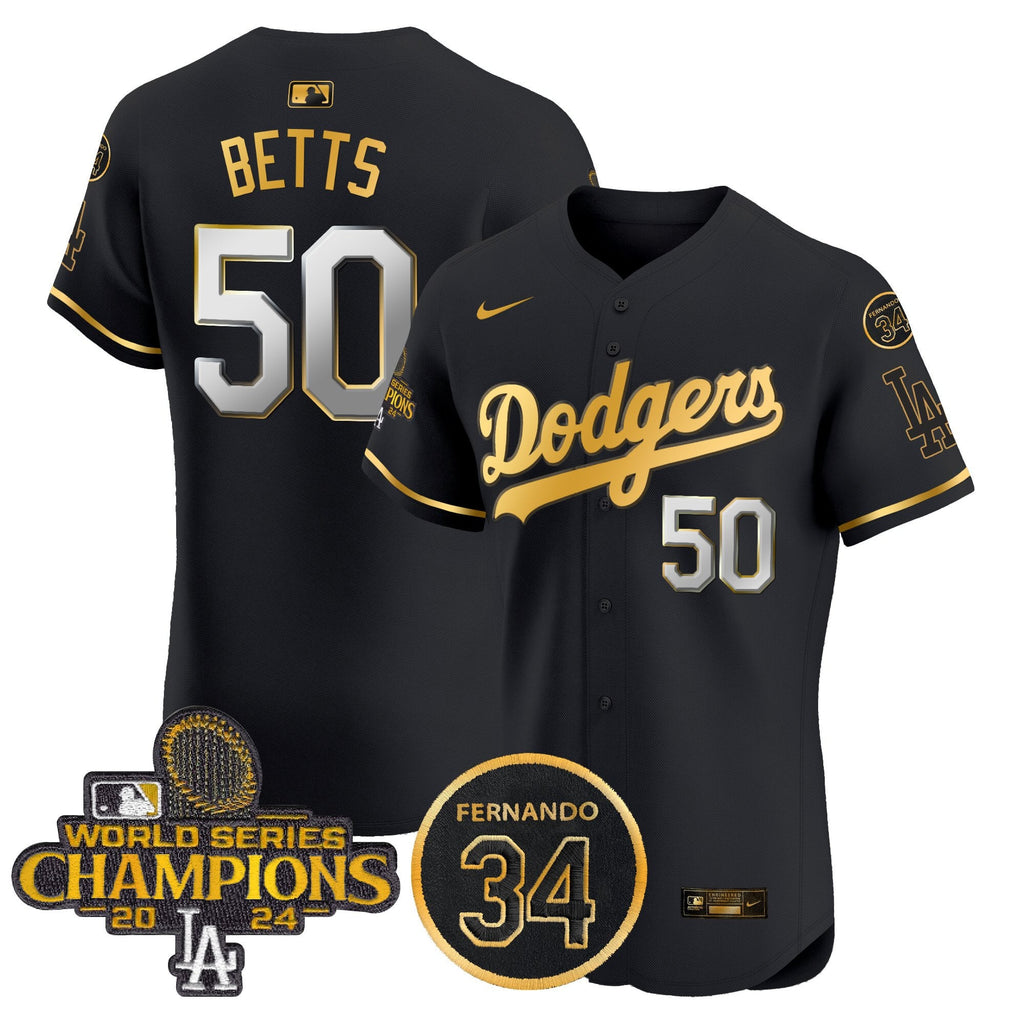 Men's Dodgers 2024 World Series Champions Patch Vapor Premier Elite Jersey V2 - All Stitched