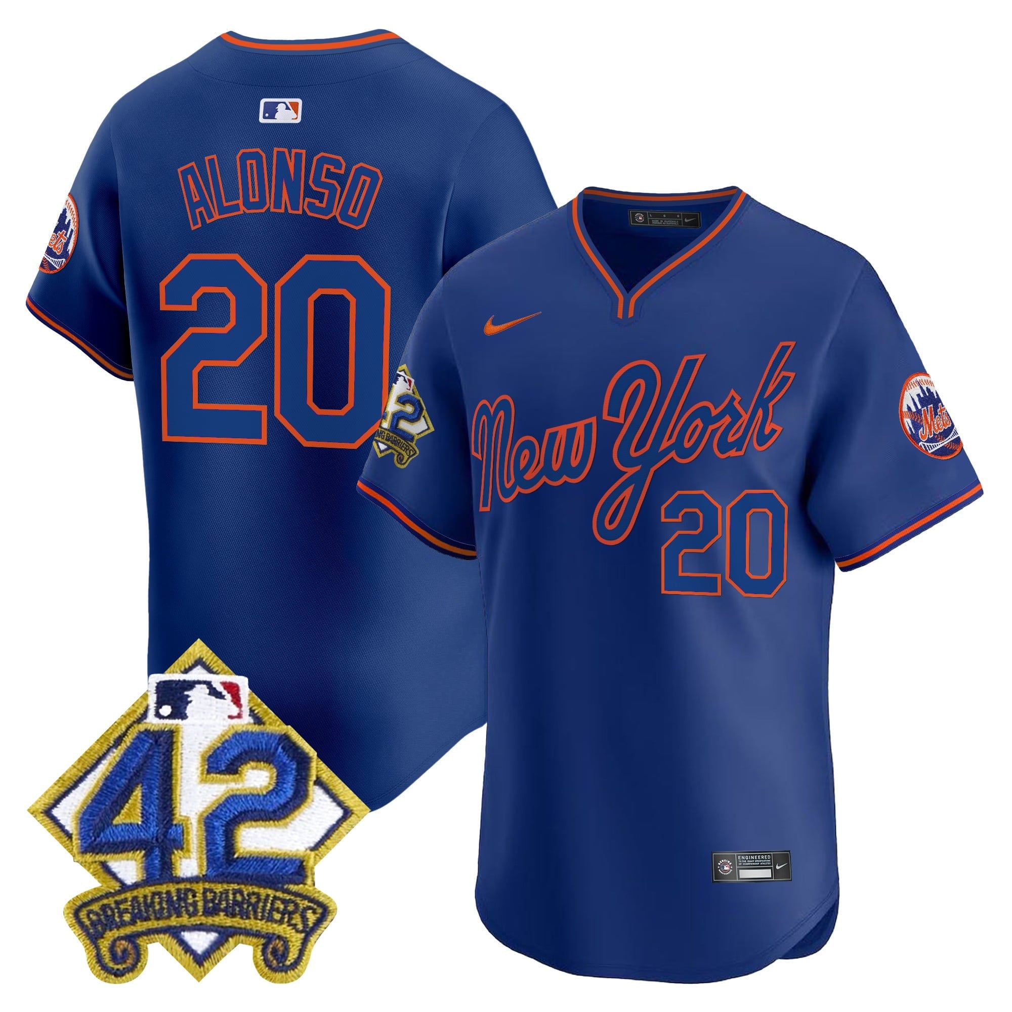 Men's New York Mets 2025 Jackie Robinson Patch Road Alternate Jersey  All Stitched
