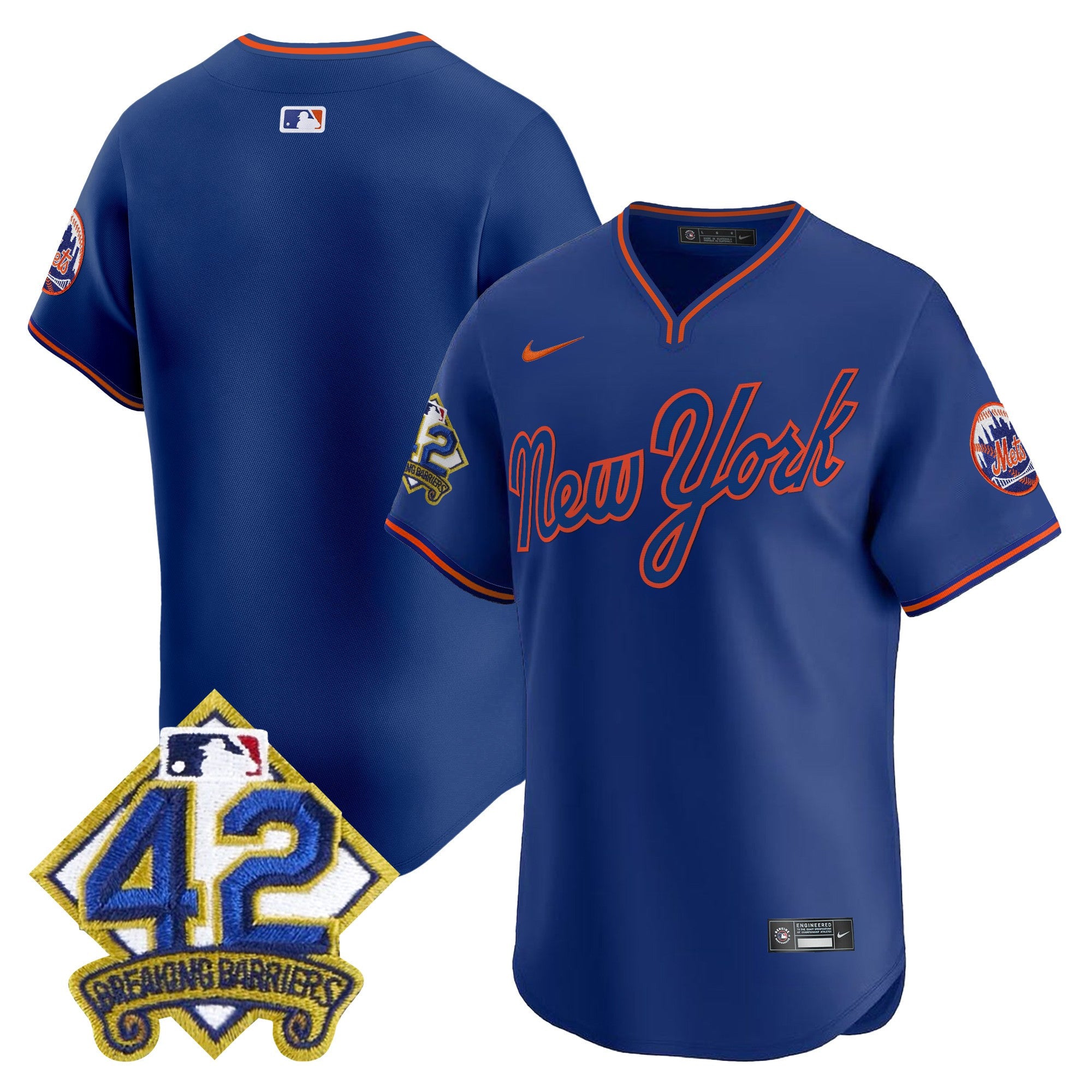 Men's New York Mets 2025 Jackie Robinson Patch Road Alternate Jersey  All Stitched