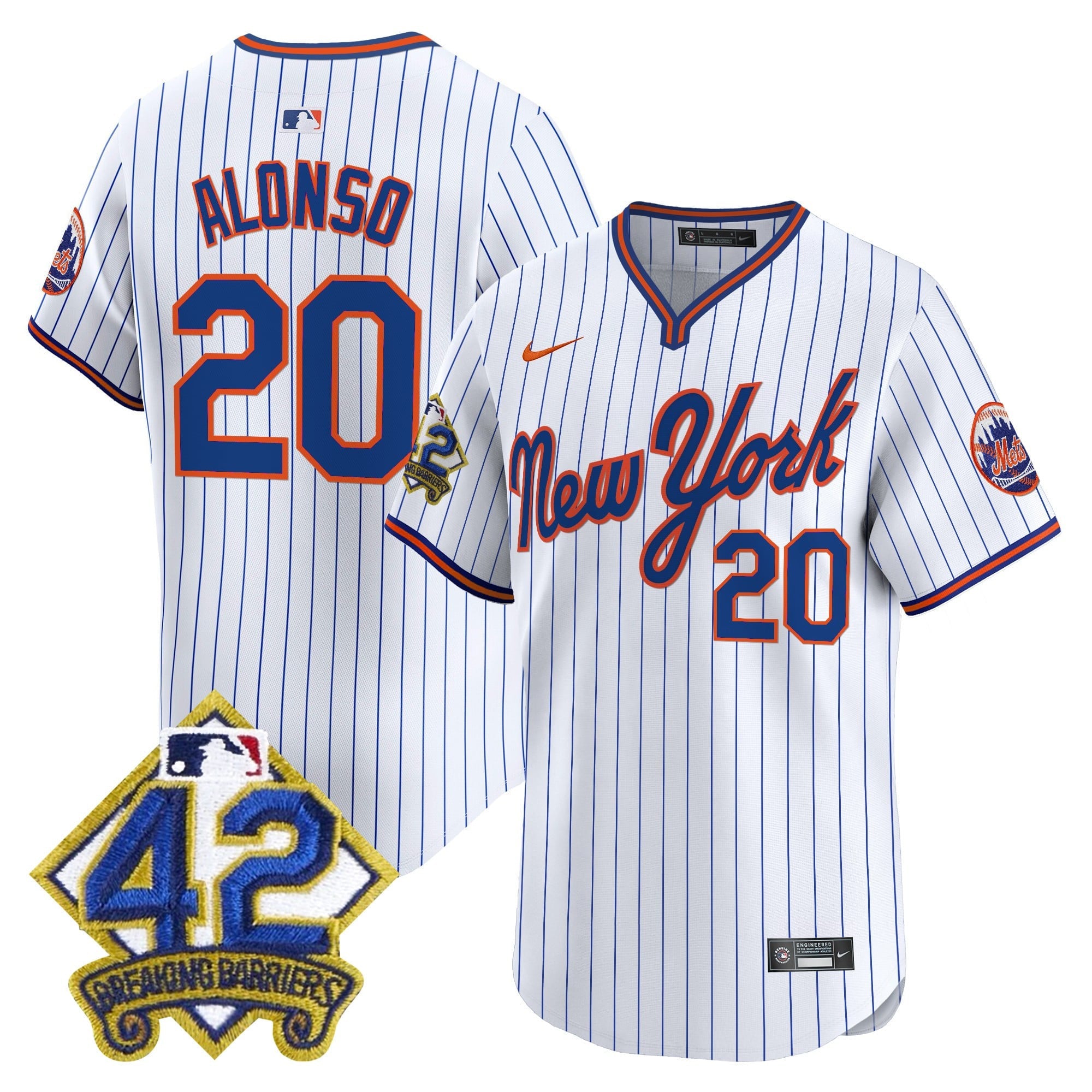 Men's New York Mets 2025 Jackie Robinson Patch Road Alternate Jersey  All Stitched