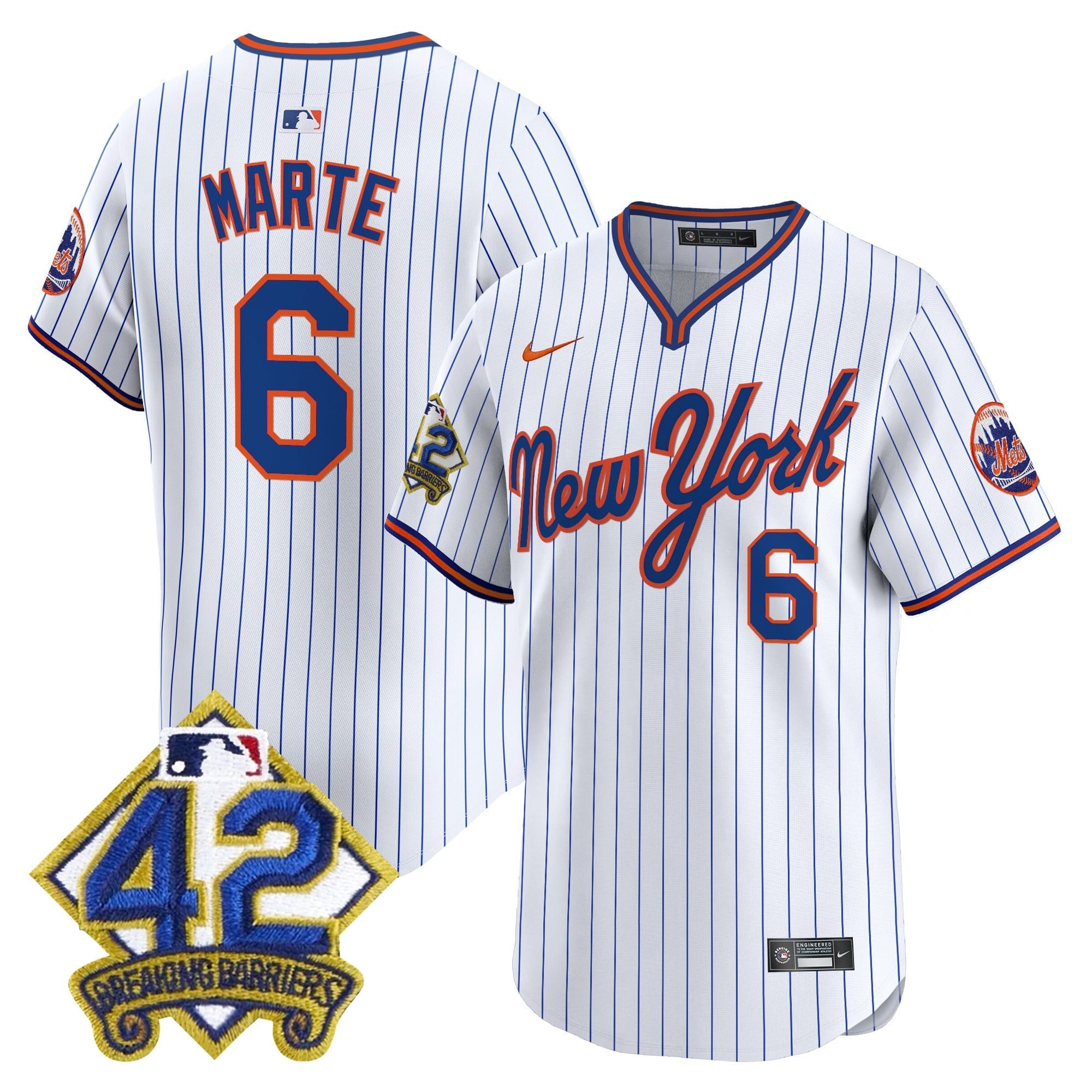Men's New York Mets 2025 Jackie Robinson Patch Road Alternate Jersey  All Stitched