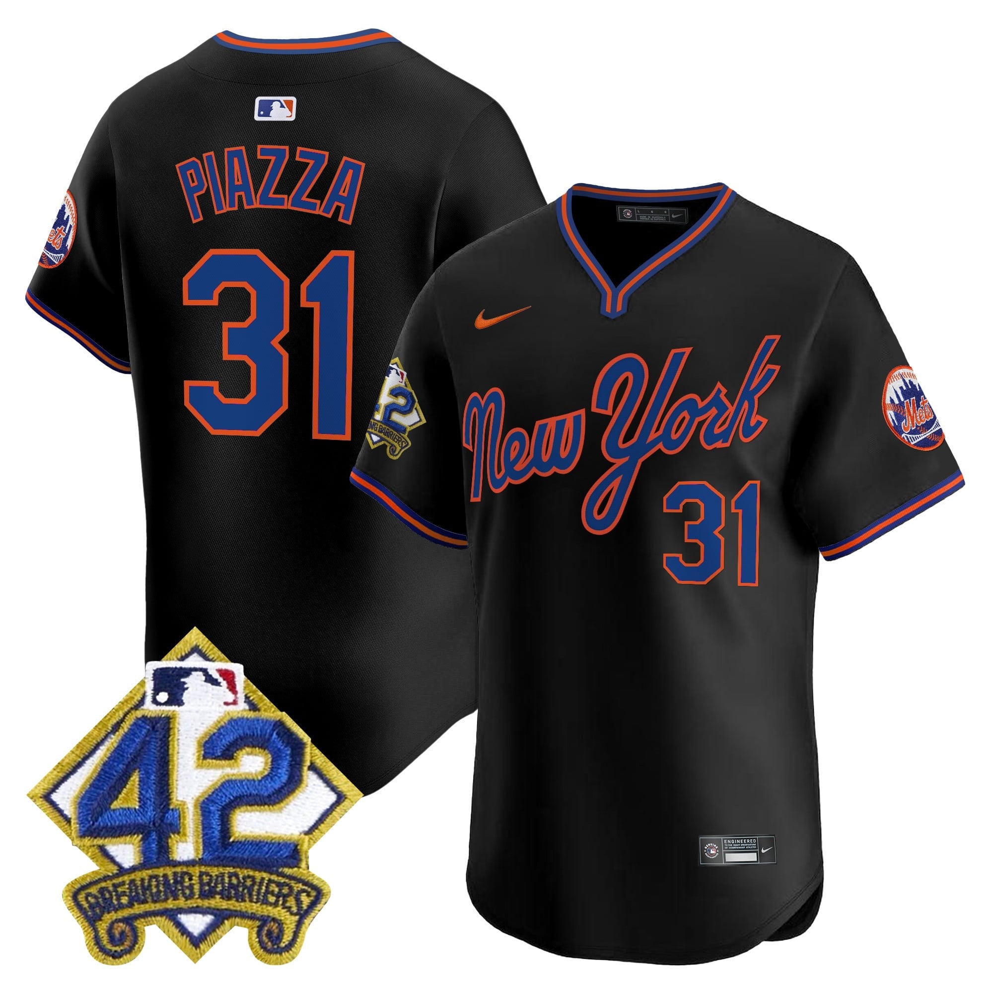 Men's New York Mets 2025 Jackie Robinson Patch Road Alternate Jersey  All Stitched