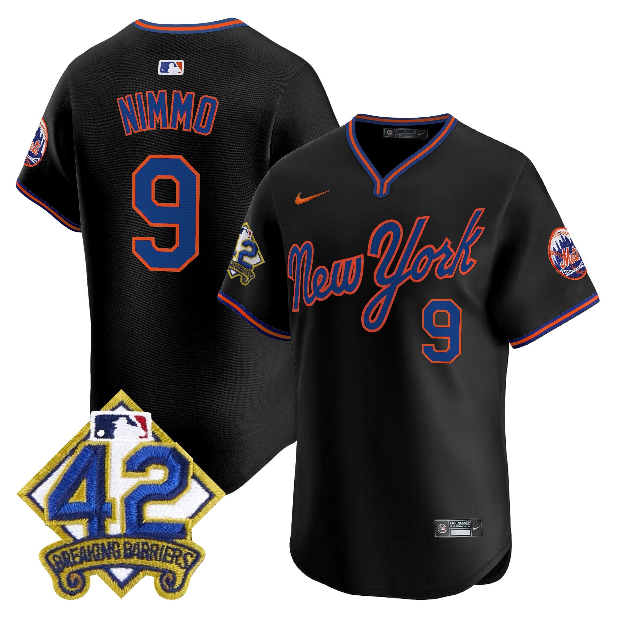 Men's New York Mets 2025 Jackie Robinson Patch Road Alternate Jersey  All Stitched