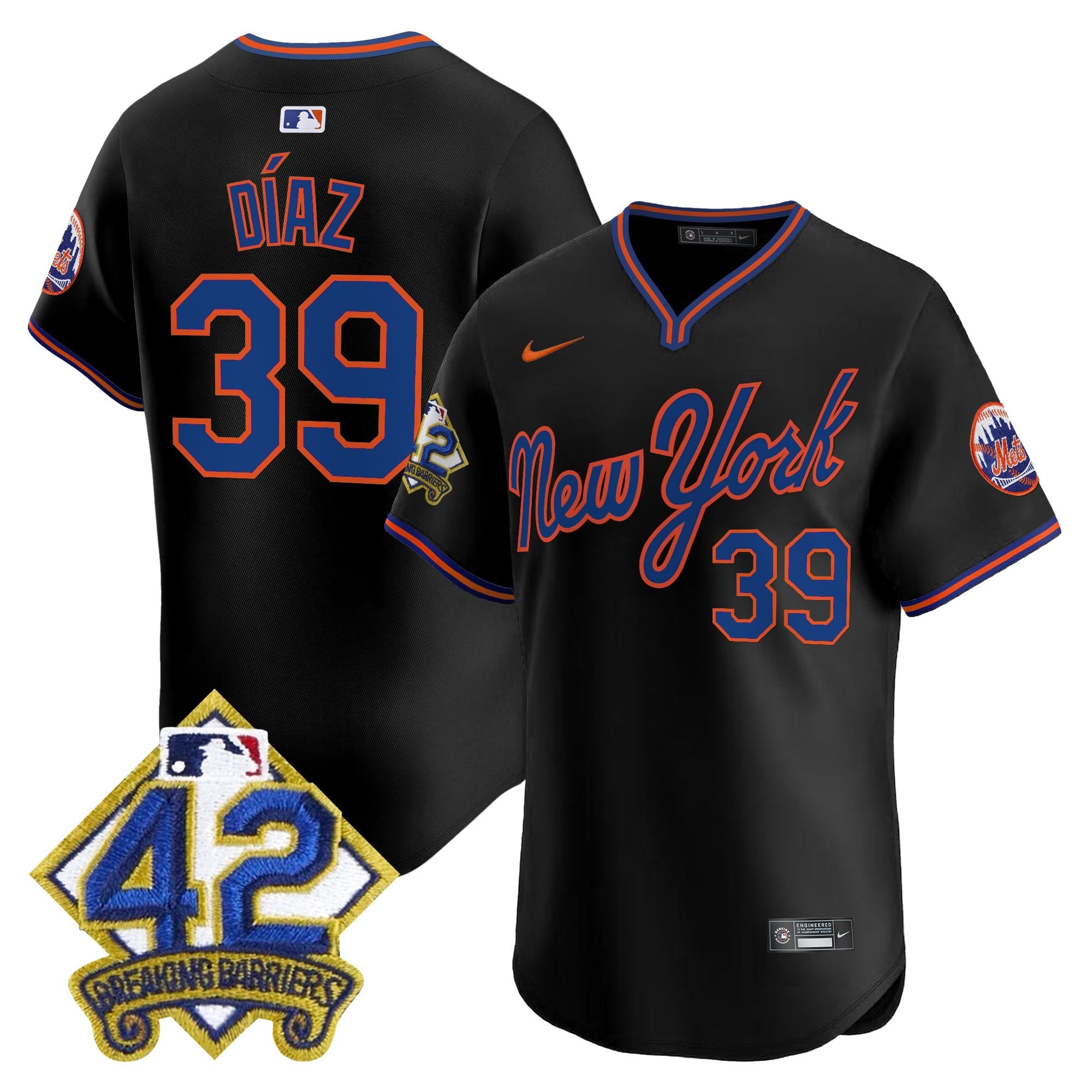Men's New York Mets 2025 Jackie Robinson Patch Road Alternate Jersey  All Stitched