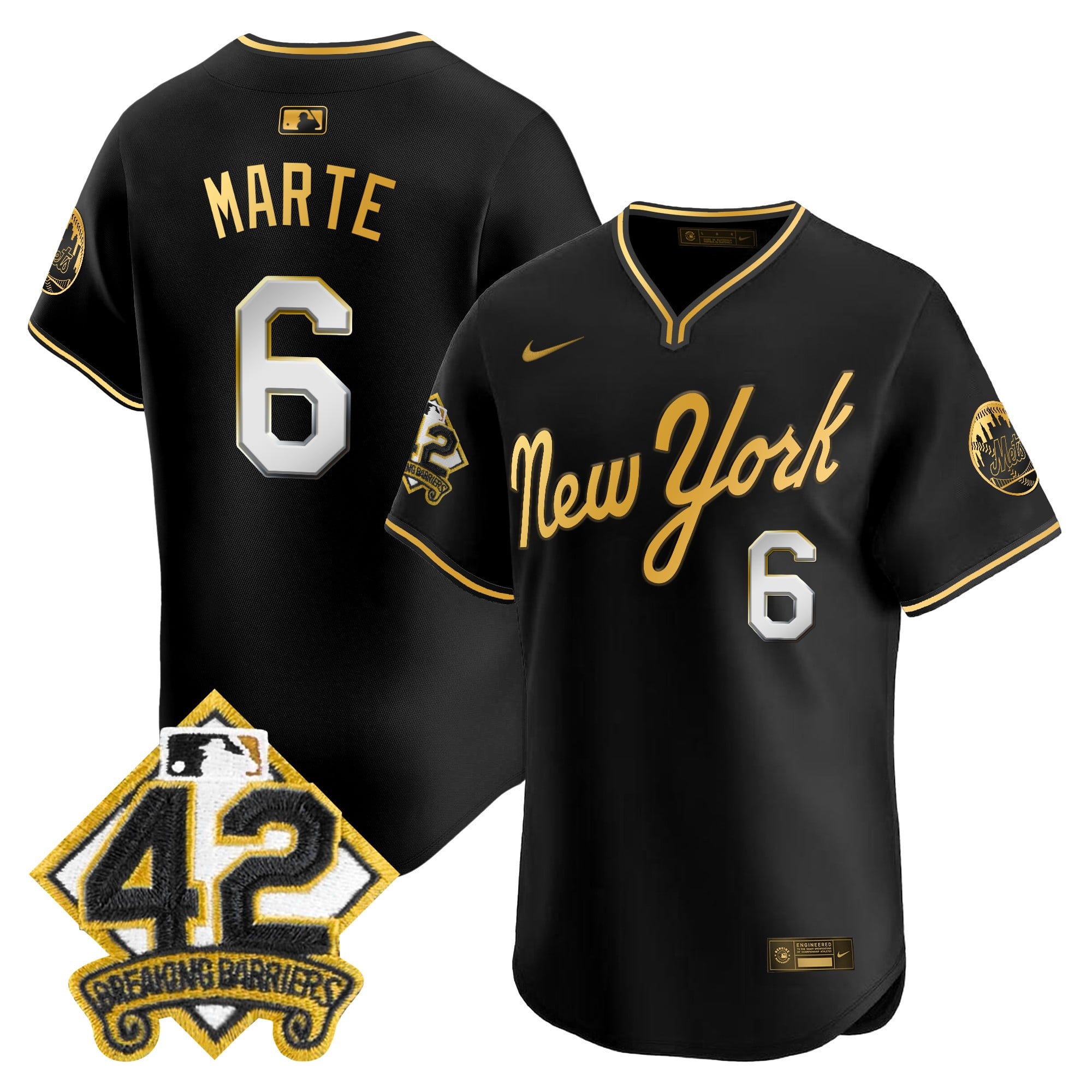 Men's New York Mets 2025 Jackie Robinson Patch Road Alternate Jersey  All Stitched