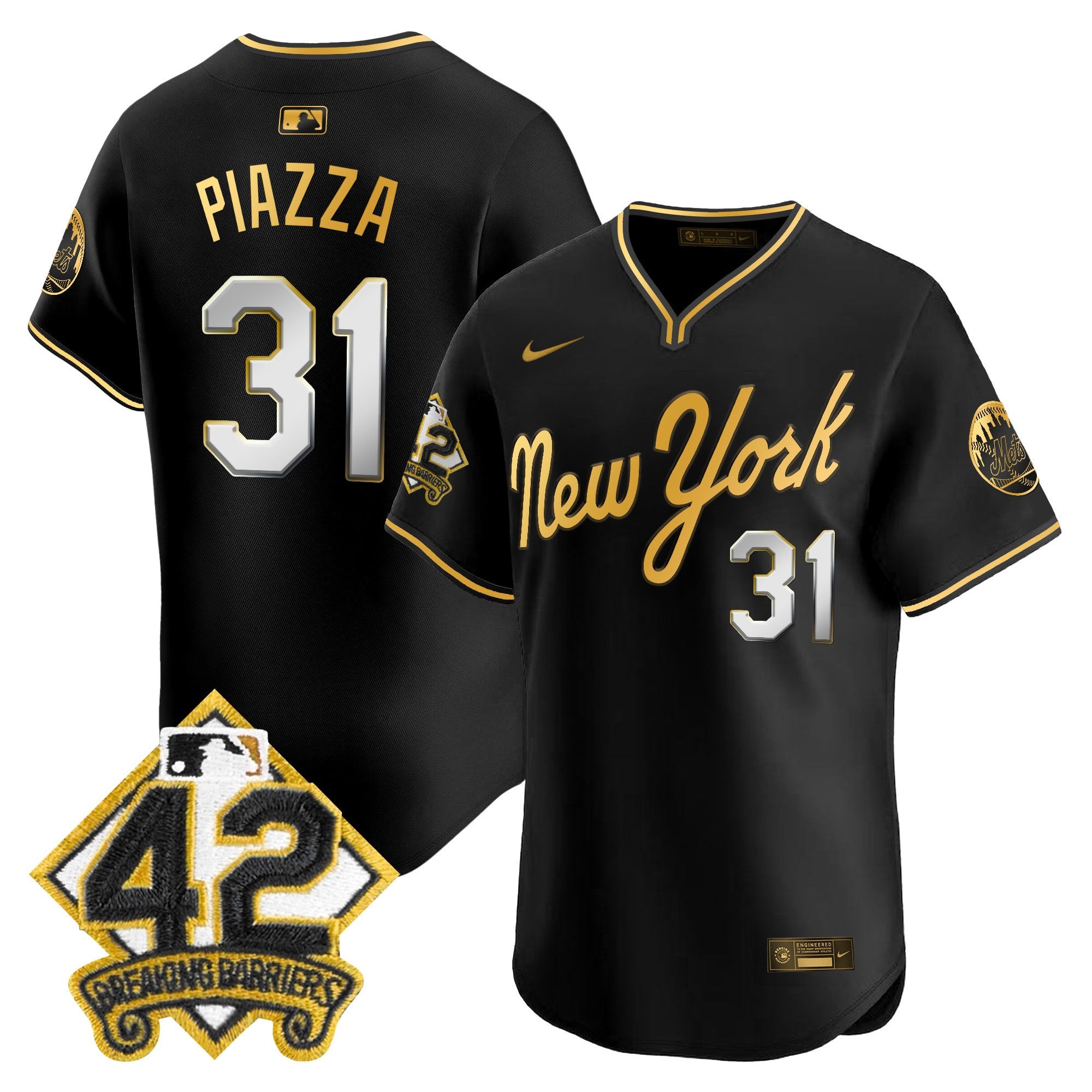 Men's New York Mets 2025 Jackie Robinson Patch Road Alternate Jersey  All Stitched