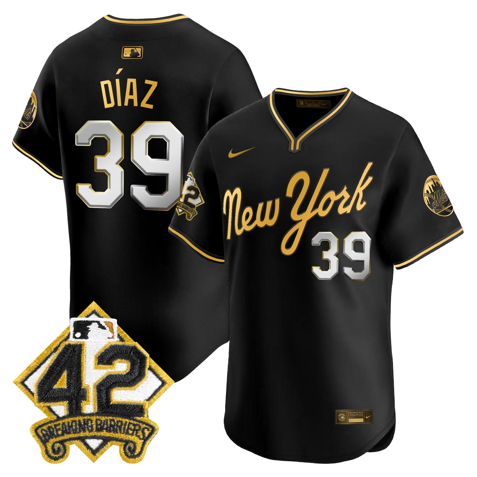 Men's New York Mets 2025 Jackie Robinson Patch Road Alternate Jersey  All Stitched