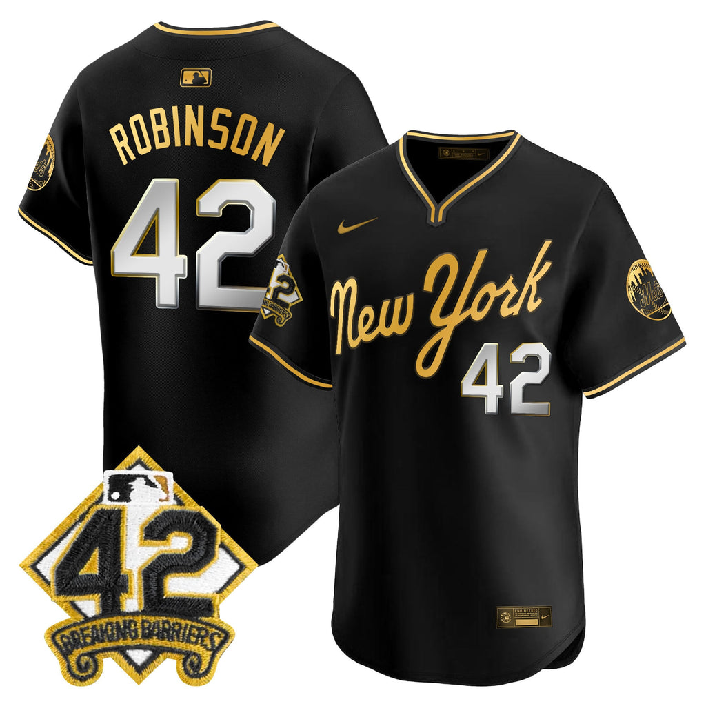 Men's New York Mets 2025 Jackie Robinson Patch Road Alternate Jersey  All Stitched