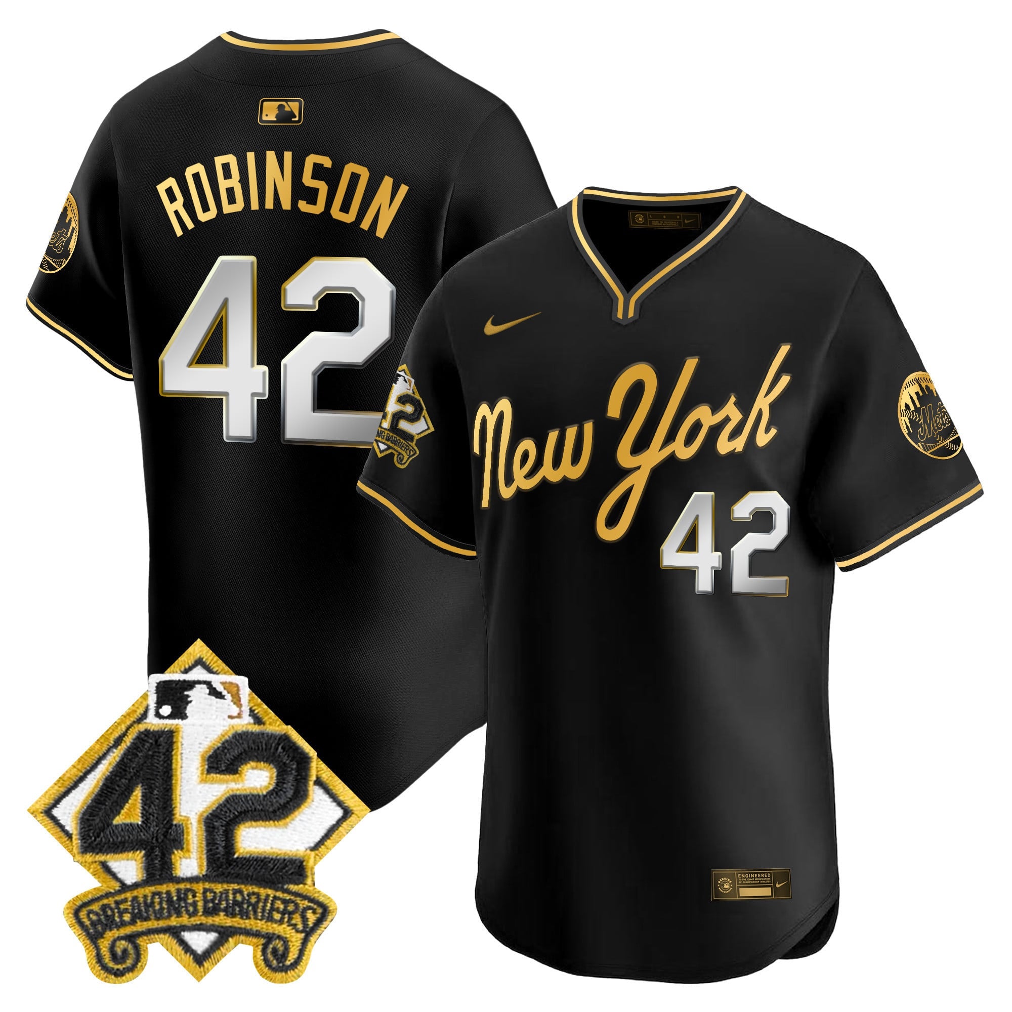 Men's New York Mets 2025 Jackie Robinson Patch Road Alternate Jersey  All Stitched