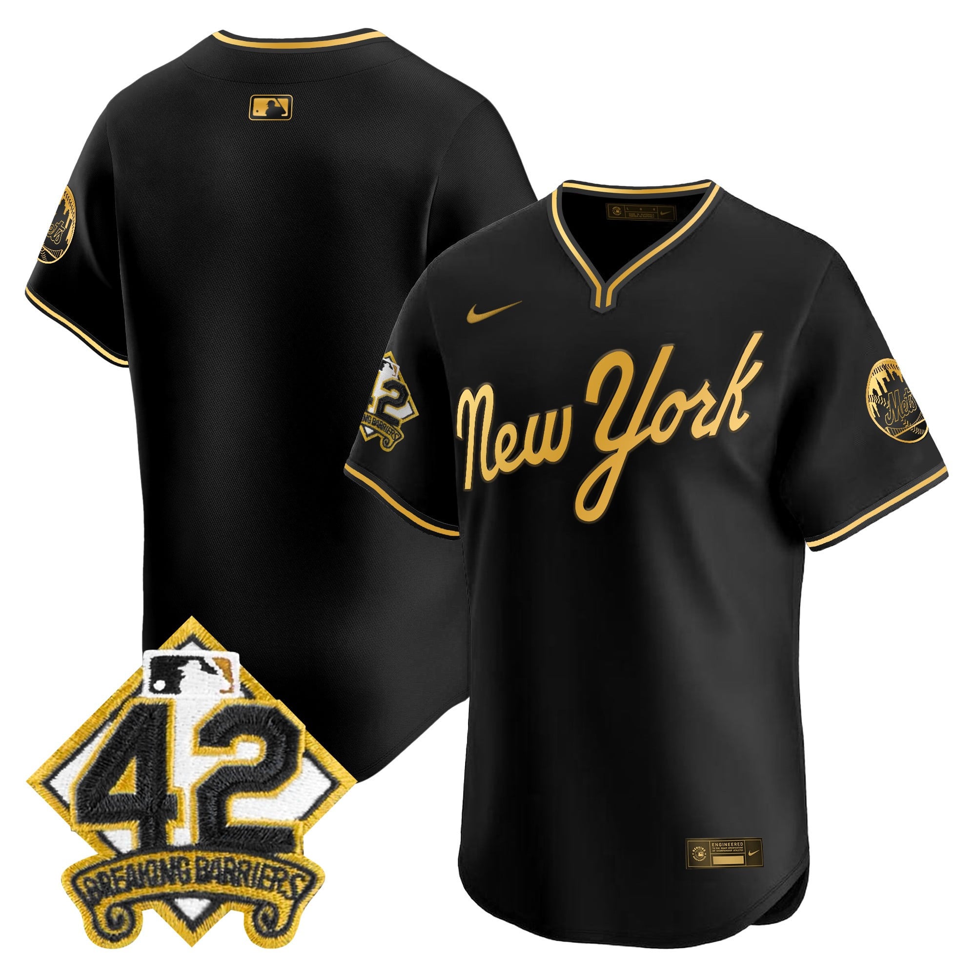 Men's New York Mets 2025 Jackie Robinson Patch Road Alternate Jersey  All Stitched