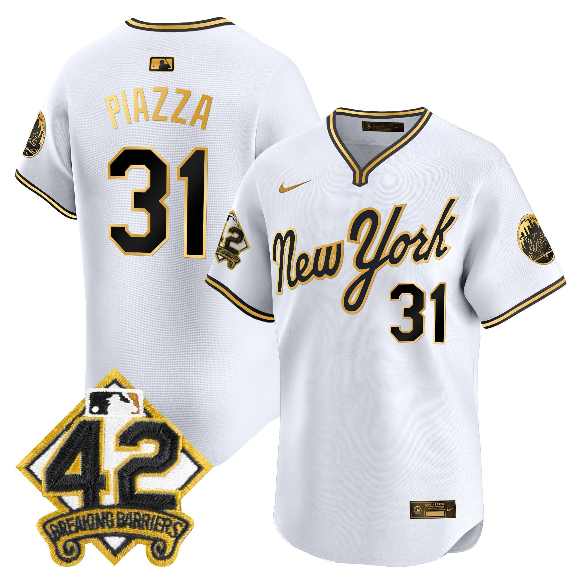 Men's New York Mets 2025 Jackie Robinson Patch Road Alternate Jersey  All Stitched