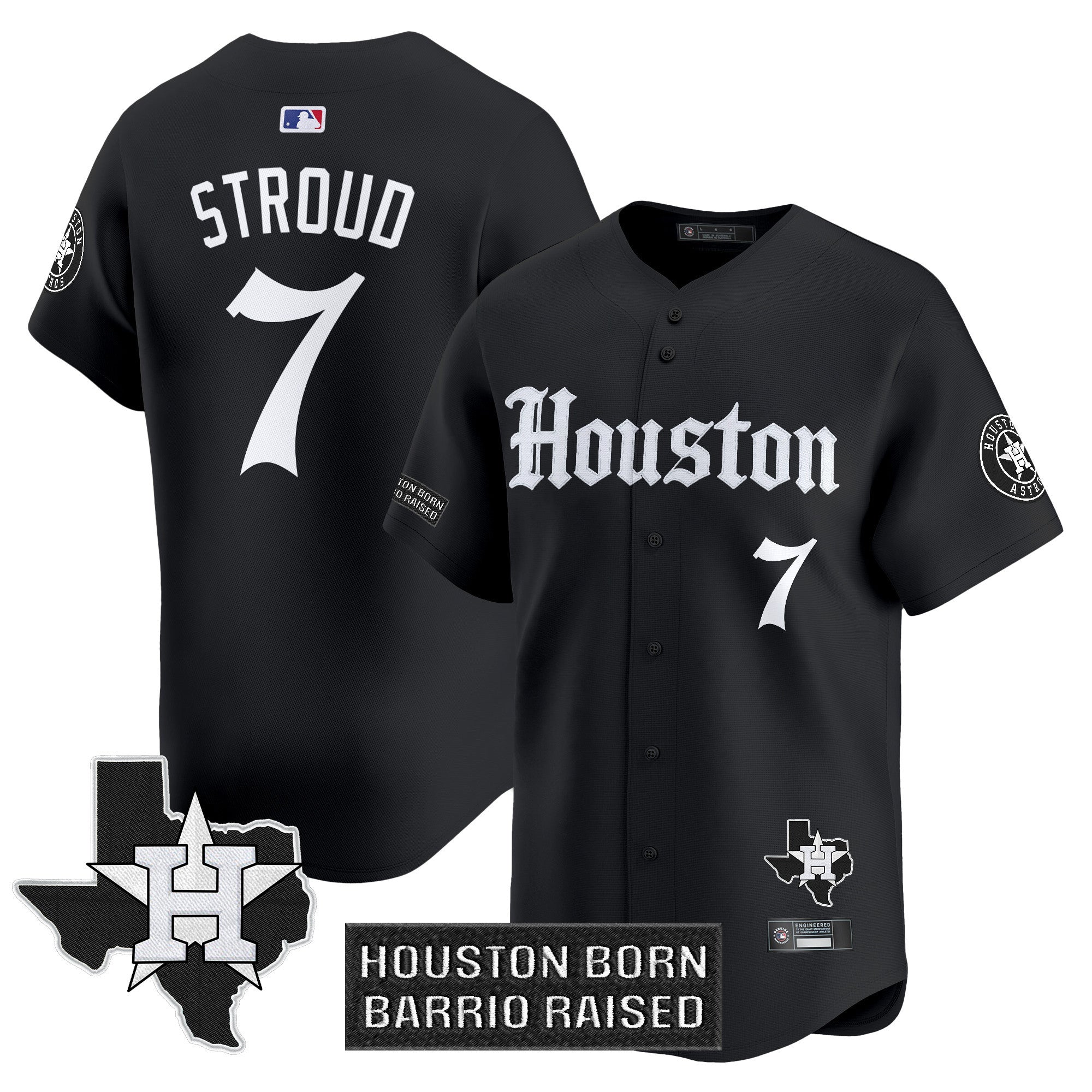 Men's Houston Astros 'Gothic Edition' Vapor Premier Limited Jersey V2 - All Stitched