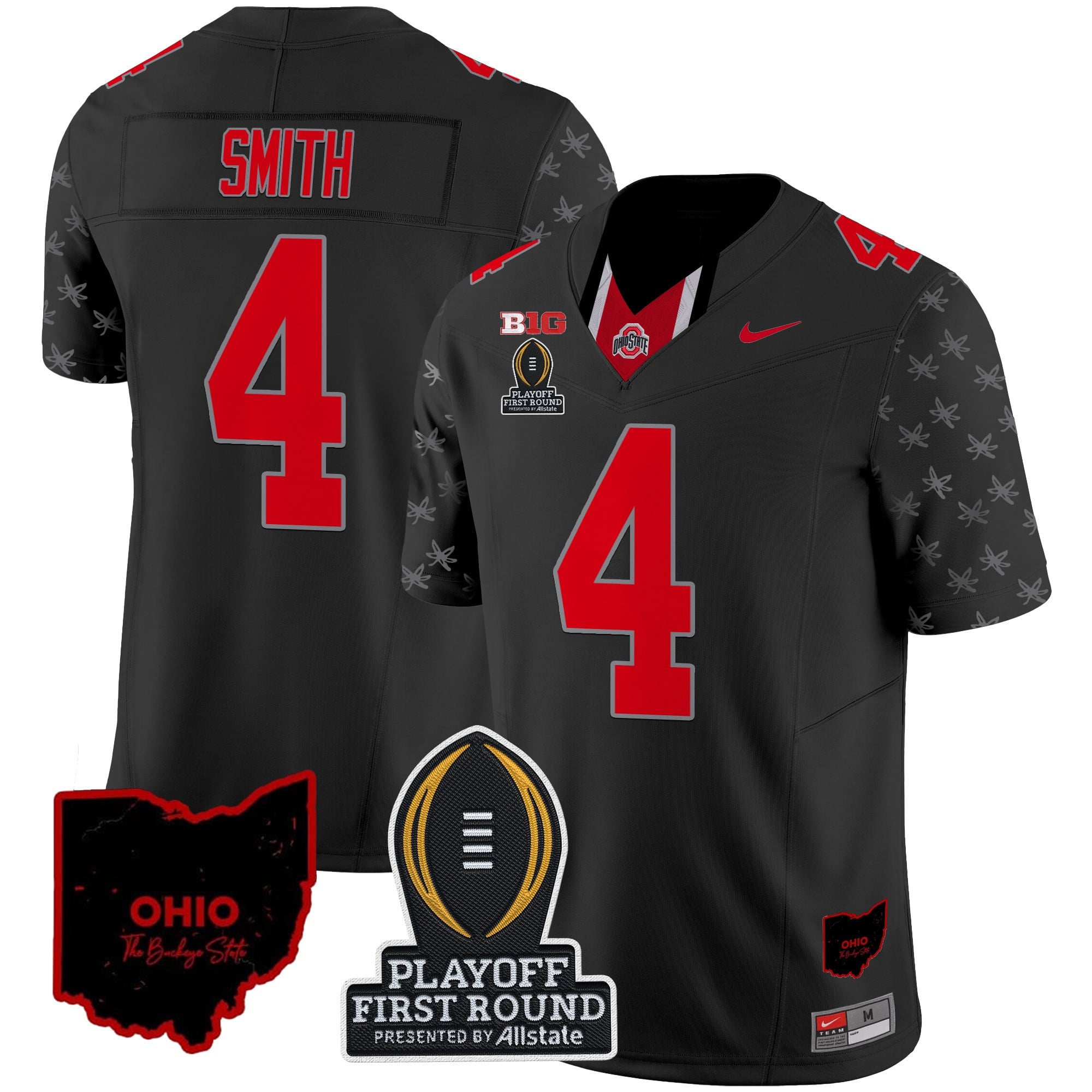 Men's Ohio State Buckeyes 2024 Playoff First Round Patch Vapor Limited Jersey - All Stitched