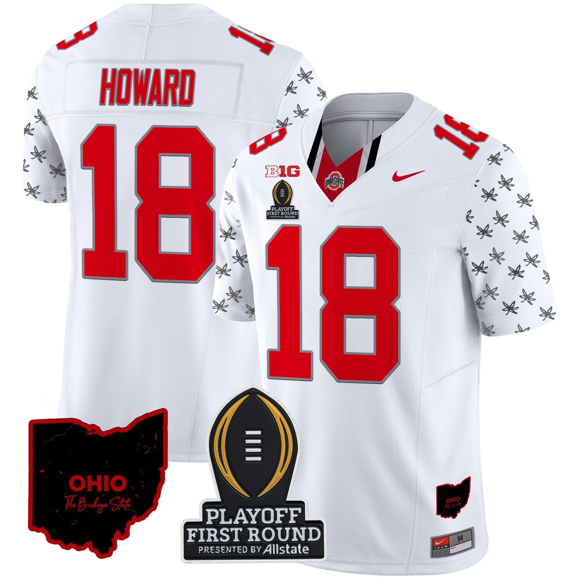 Men's Ohio State Buckeyes 2024 Playoff First Round Patch Vapor Limited Jersey - All Stitched