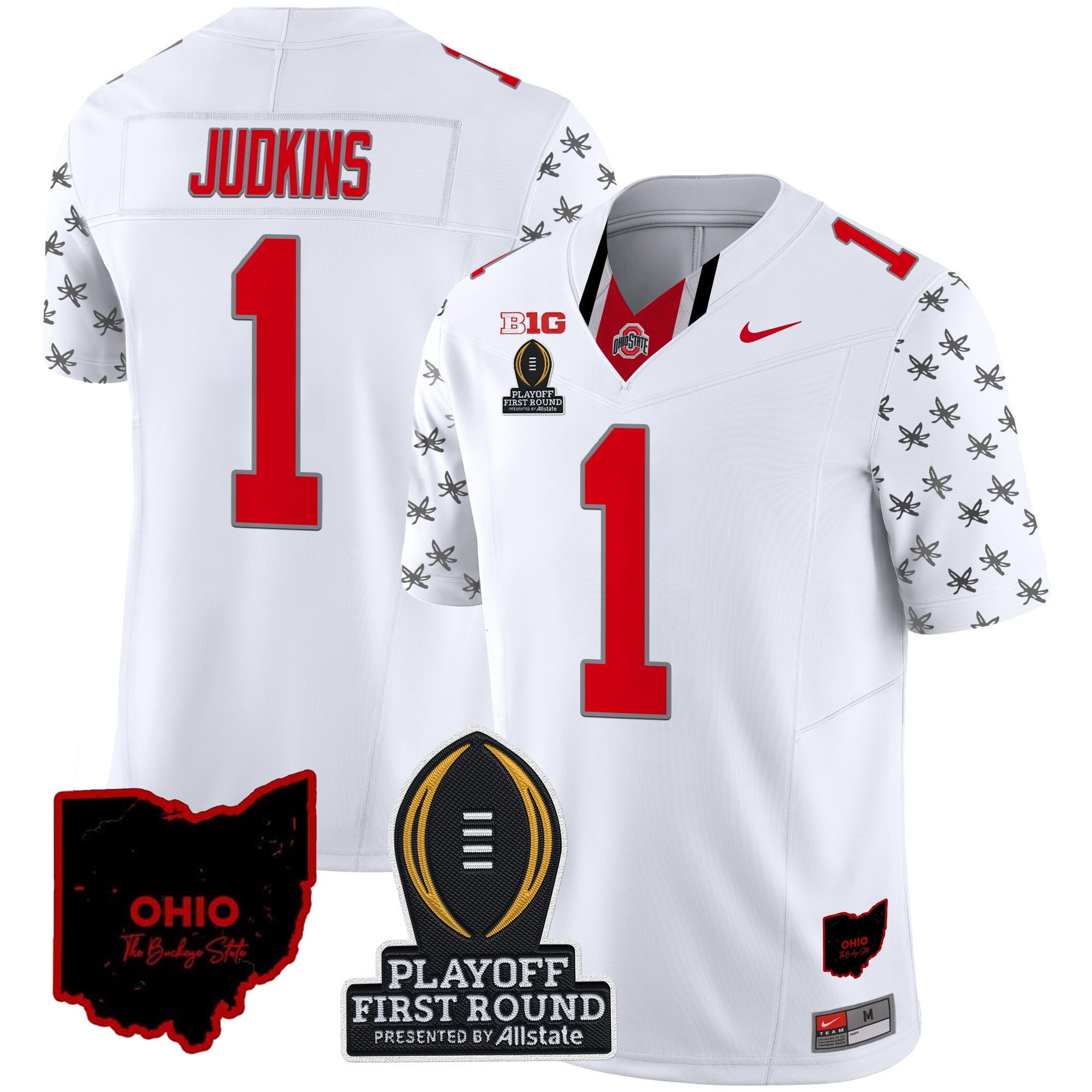 Men's Ohio State Buckeyes 2024 Playoff First Round Patch Vapor Limited Jersey - All Stitched