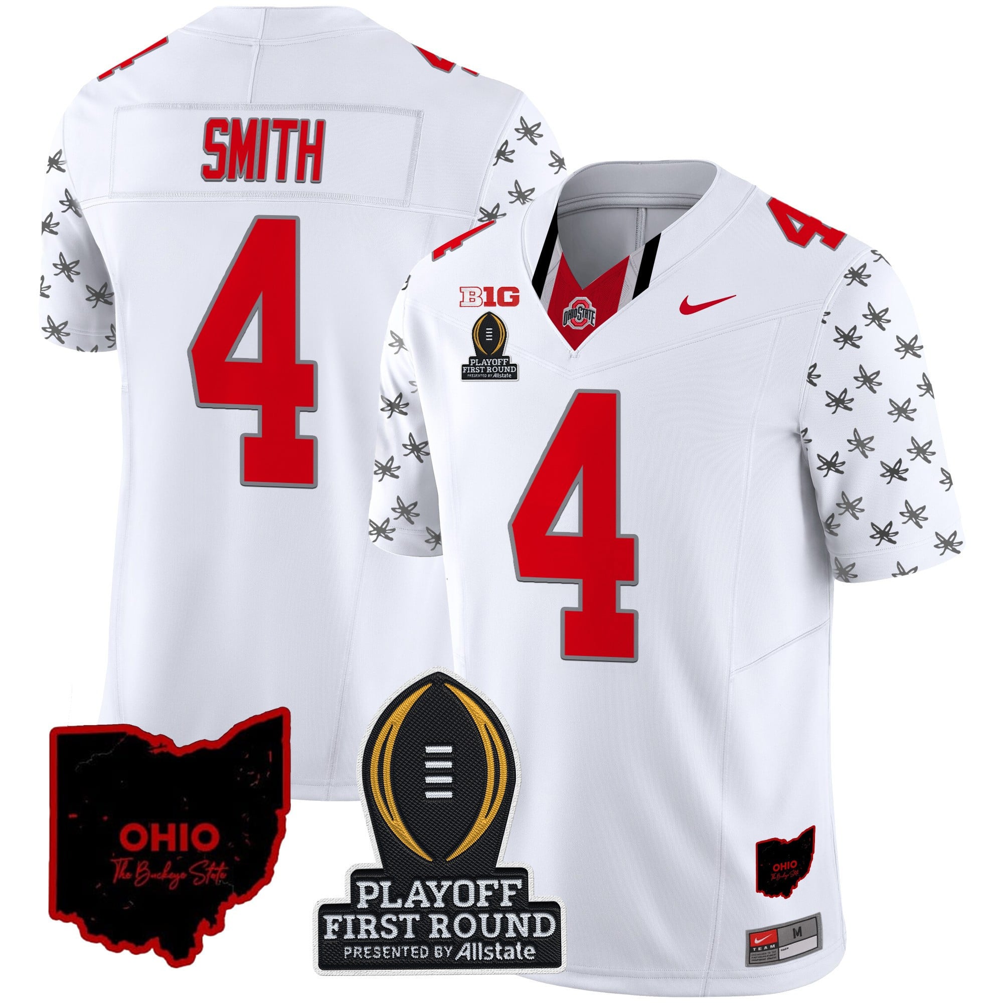 Men's Ohio State Buckeyes 2024 Playoff First Round Patch Vapor Limited Jersey - All Stitched