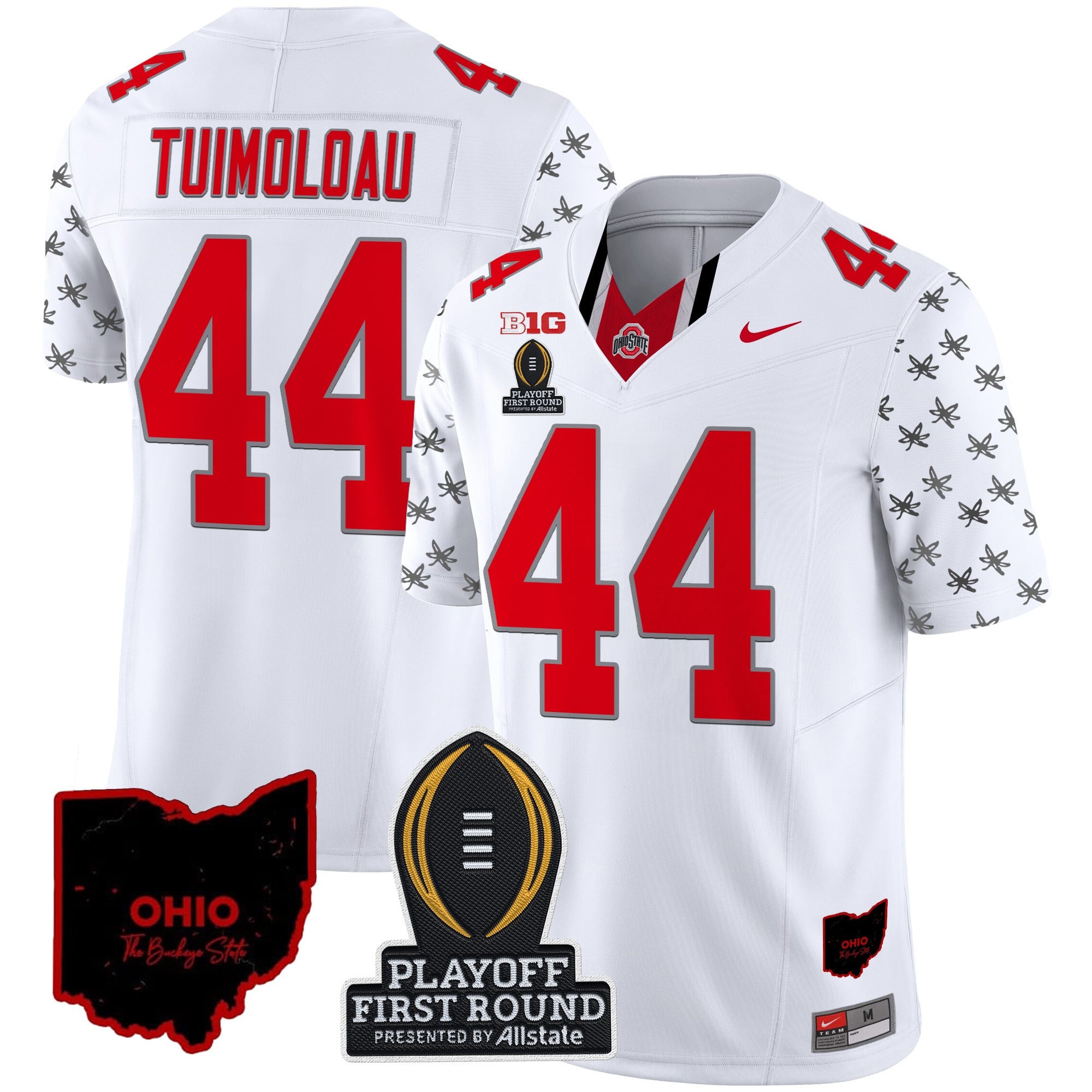Men's Ohio State Buckeyes 2024 Playoff First Round Patch Vapor Limited Jersey - All Stitched
