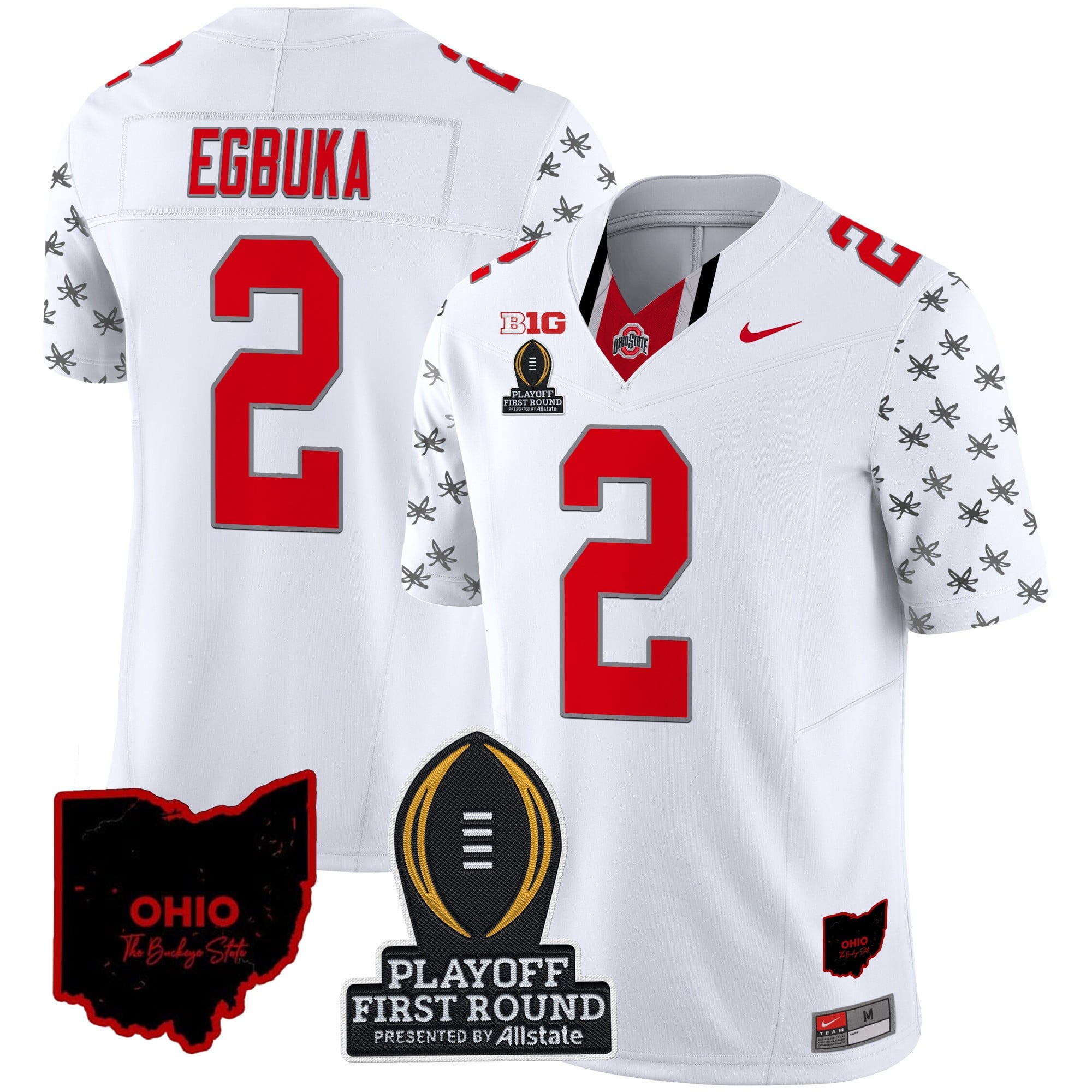 Men's Ohio State Buckeyes 2024 Playoff First Round Patch Vapor Limited Jersey - All Stitched