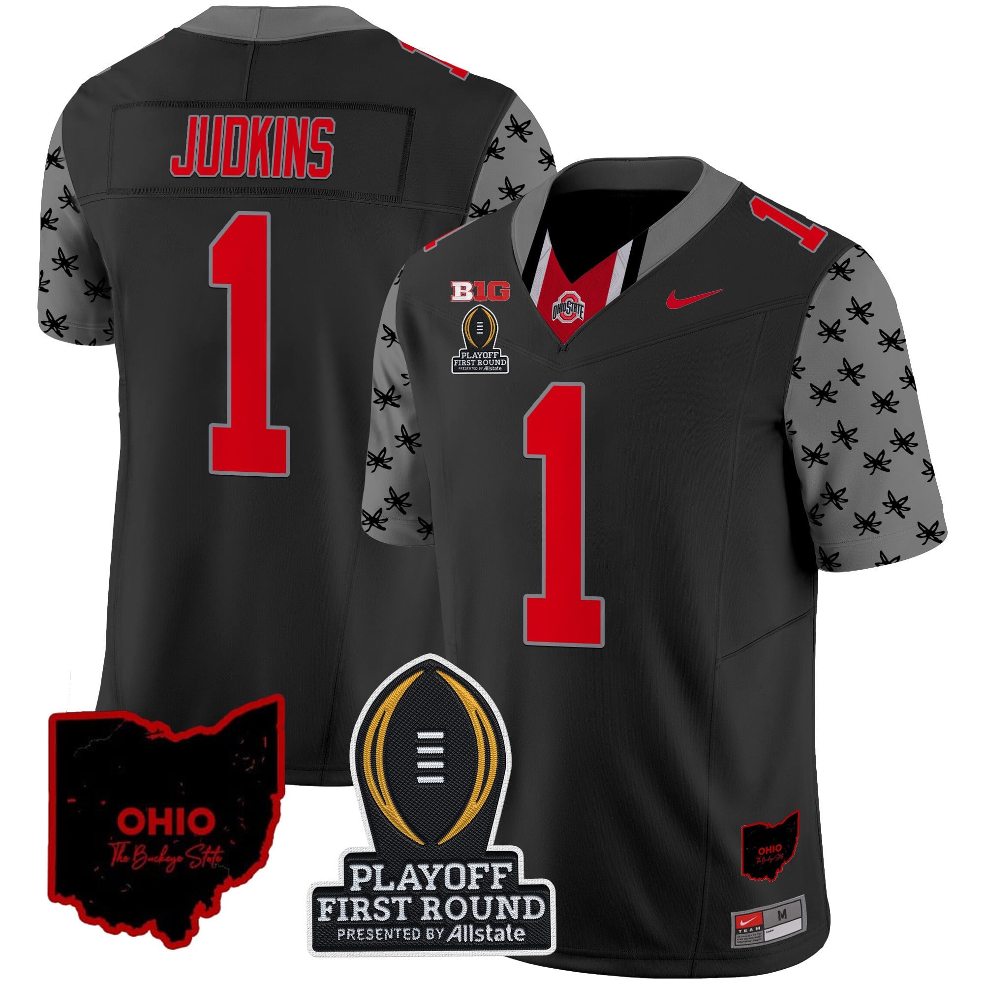 Men's Ohio State Buckeyes 2024 Playoff First Round Patch Vapor Limited Jersey - All Stitched