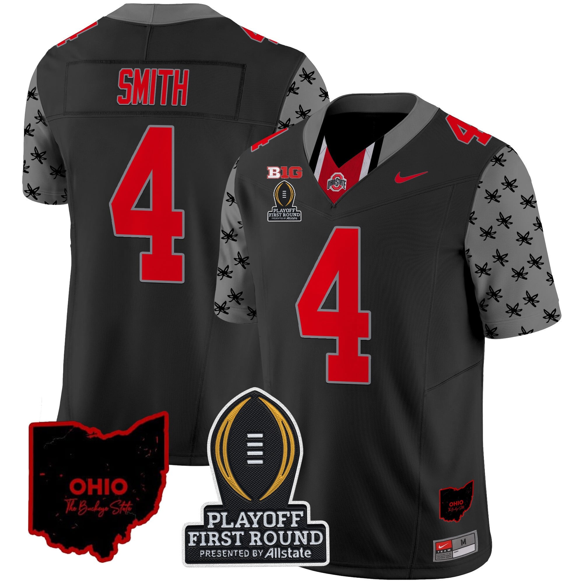 Men's Ohio State Buckeyes 2024 Playoff First Round Patch Vapor Limited Jersey - All Stitched