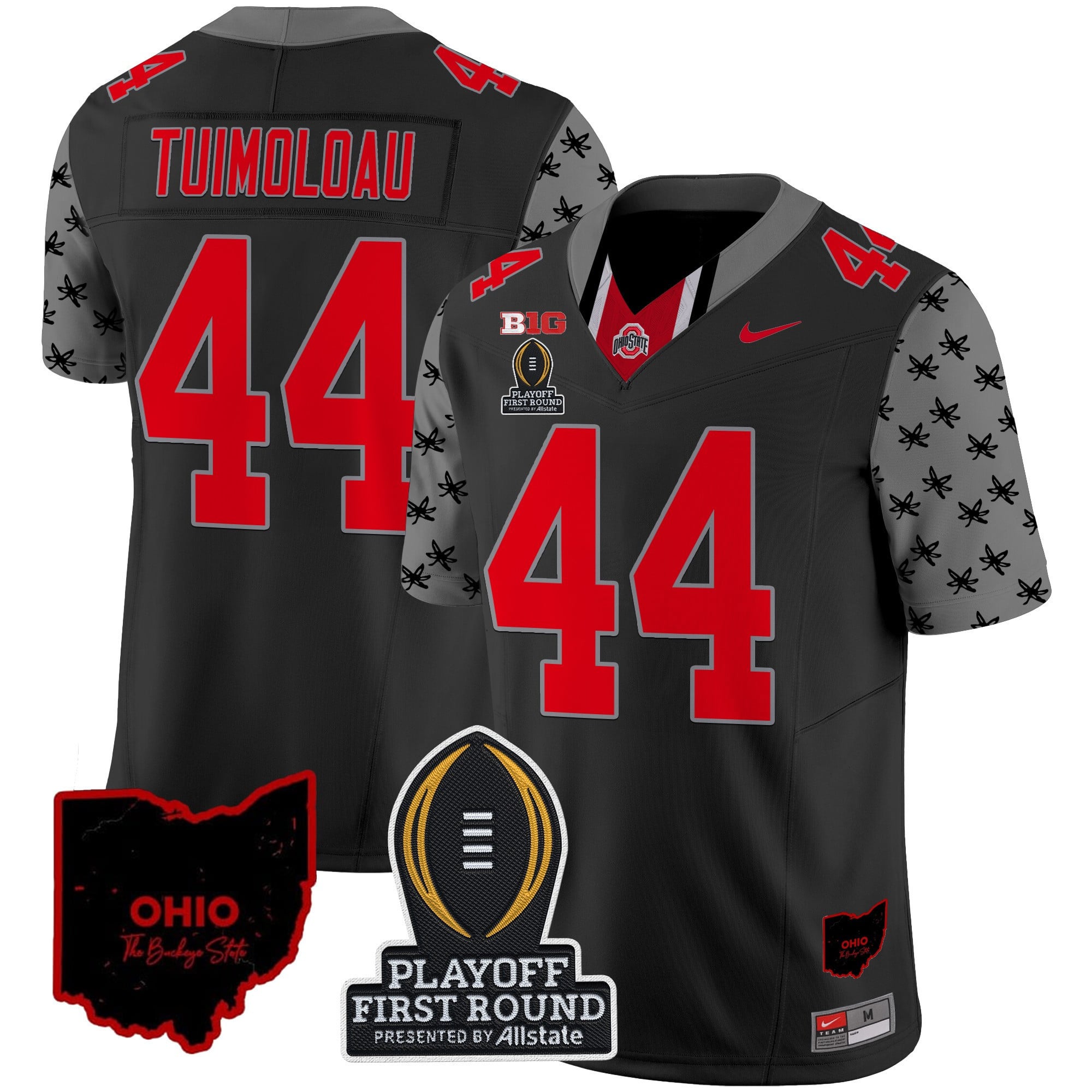 Men's Ohio State Buckeyes 2024 Playoff First Round Patch Vapor Limited Jersey - All Stitched