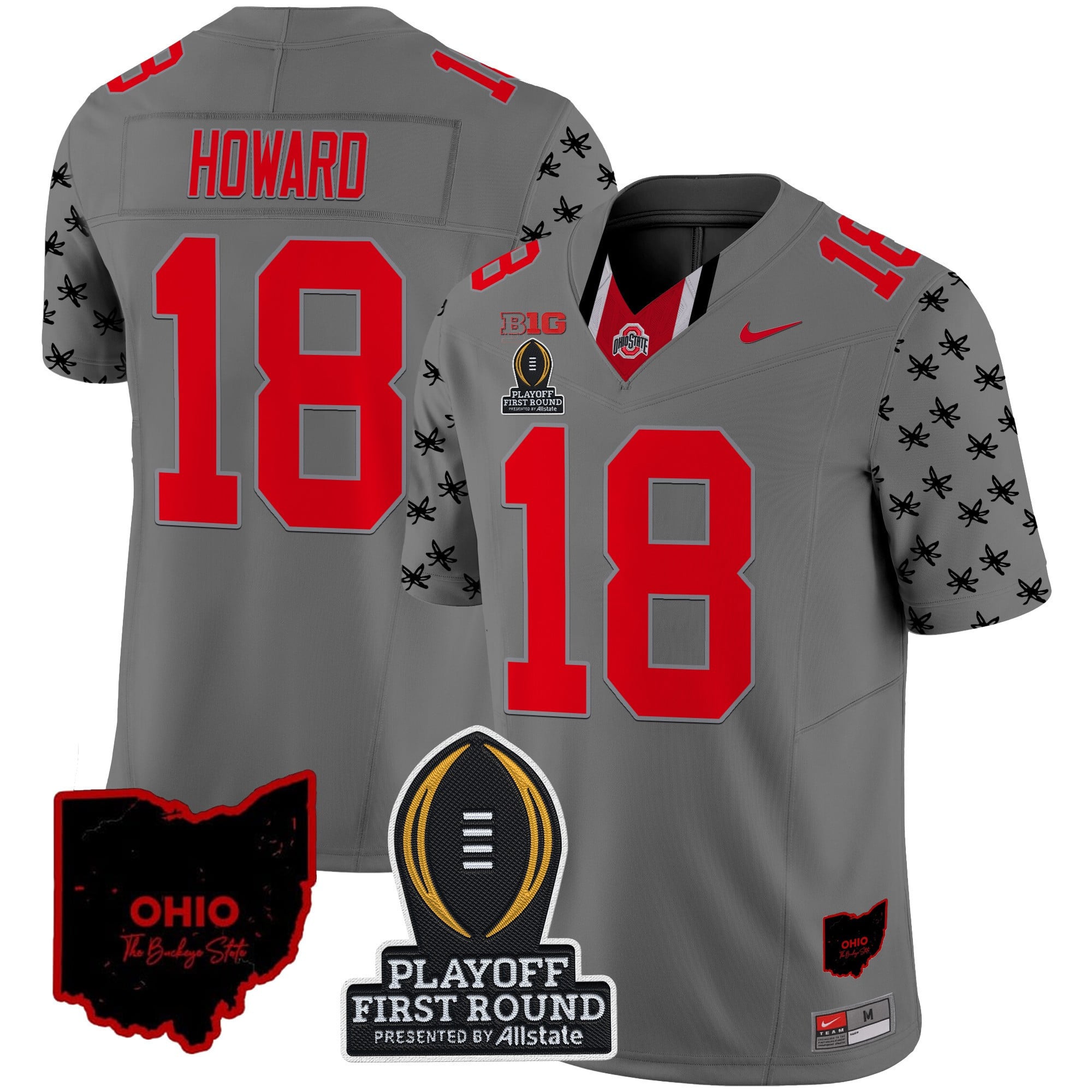 Men's Ohio State Buckeyes 2024 Playoff First Round Patch Vapor Limited Jersey - All Stitched