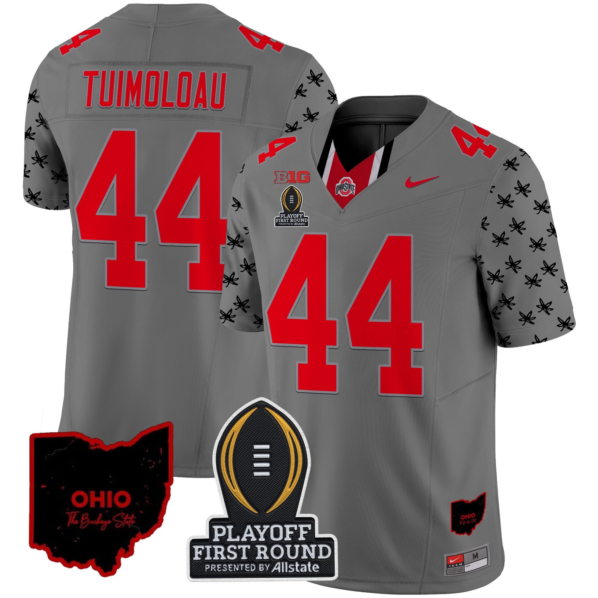 Men's Ohio State Buckeyes 2024 Playoff First Round Patch Vapor Limited Jersey - All Stitched