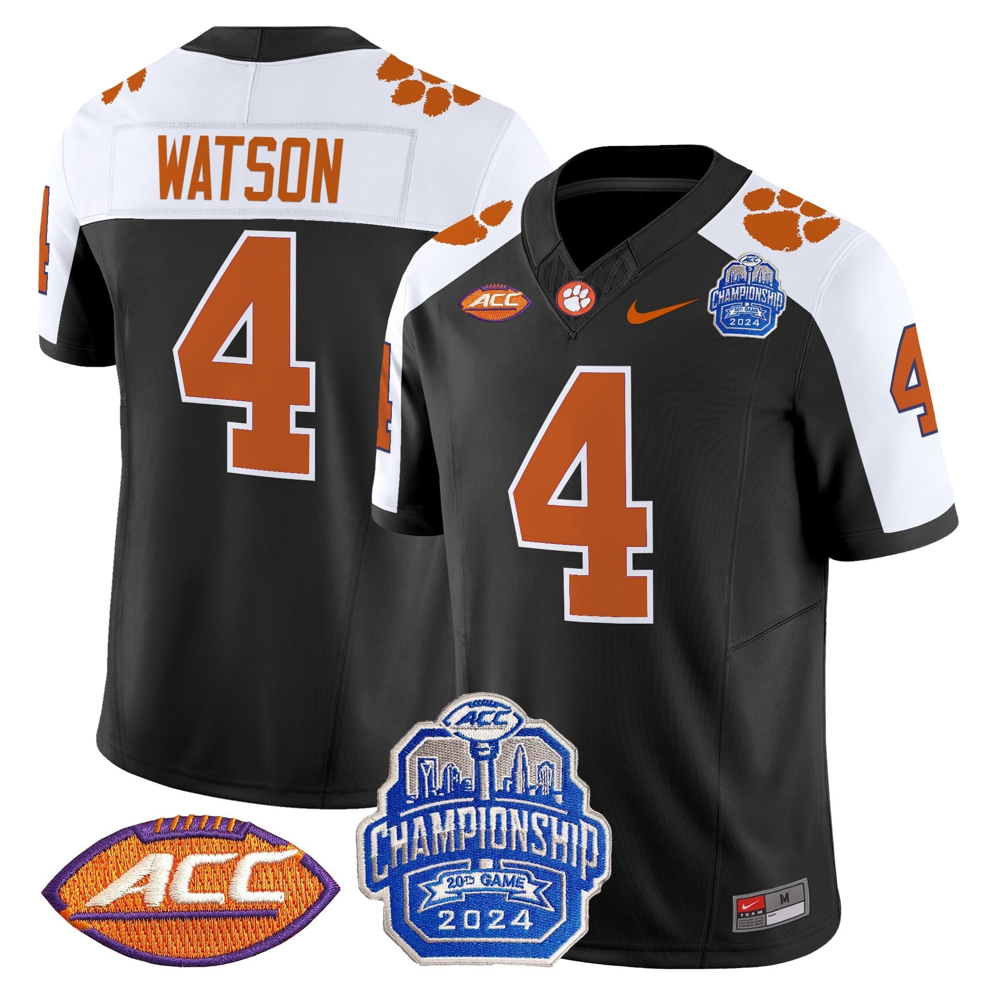 Men's Clemson Tigers 2024 ACC Championship Patch Vapor Limited Jersey - All Stitched