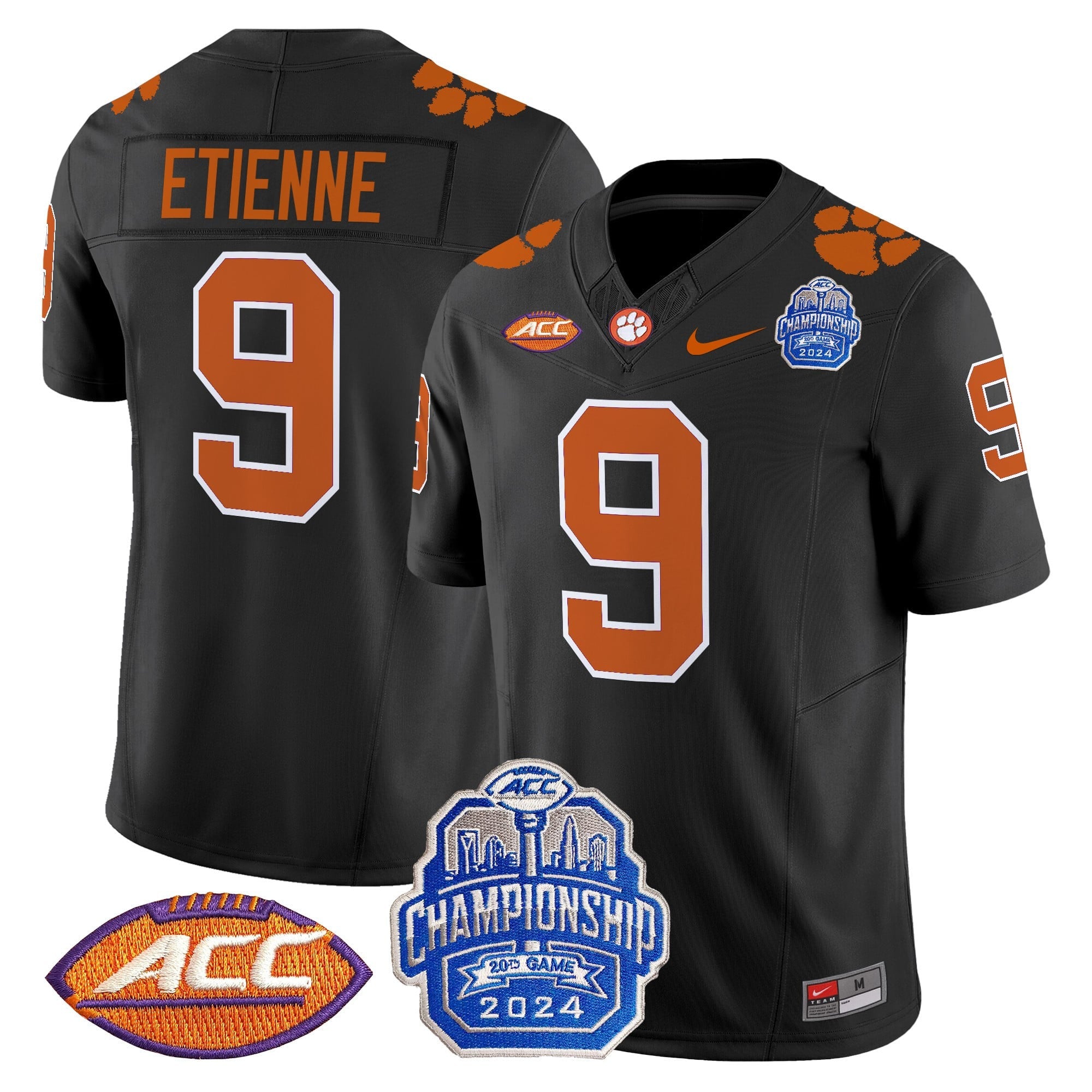 Men's Clemson Tigers 2024 ACC Championship Patch Vapor Limited Jersey - All Stitched