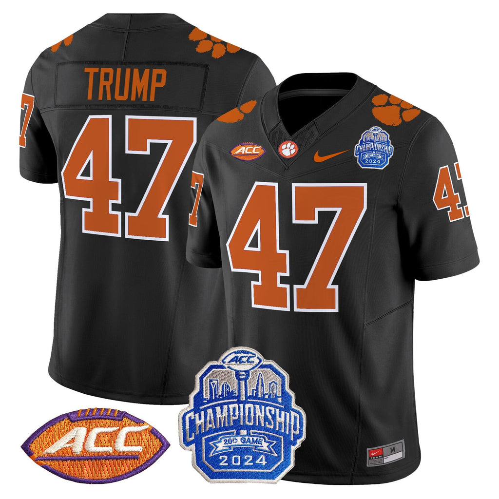 Men's Clemson Tigers 2024 ACC Championship Patch Vapor Limited Jersey - All Stitched
